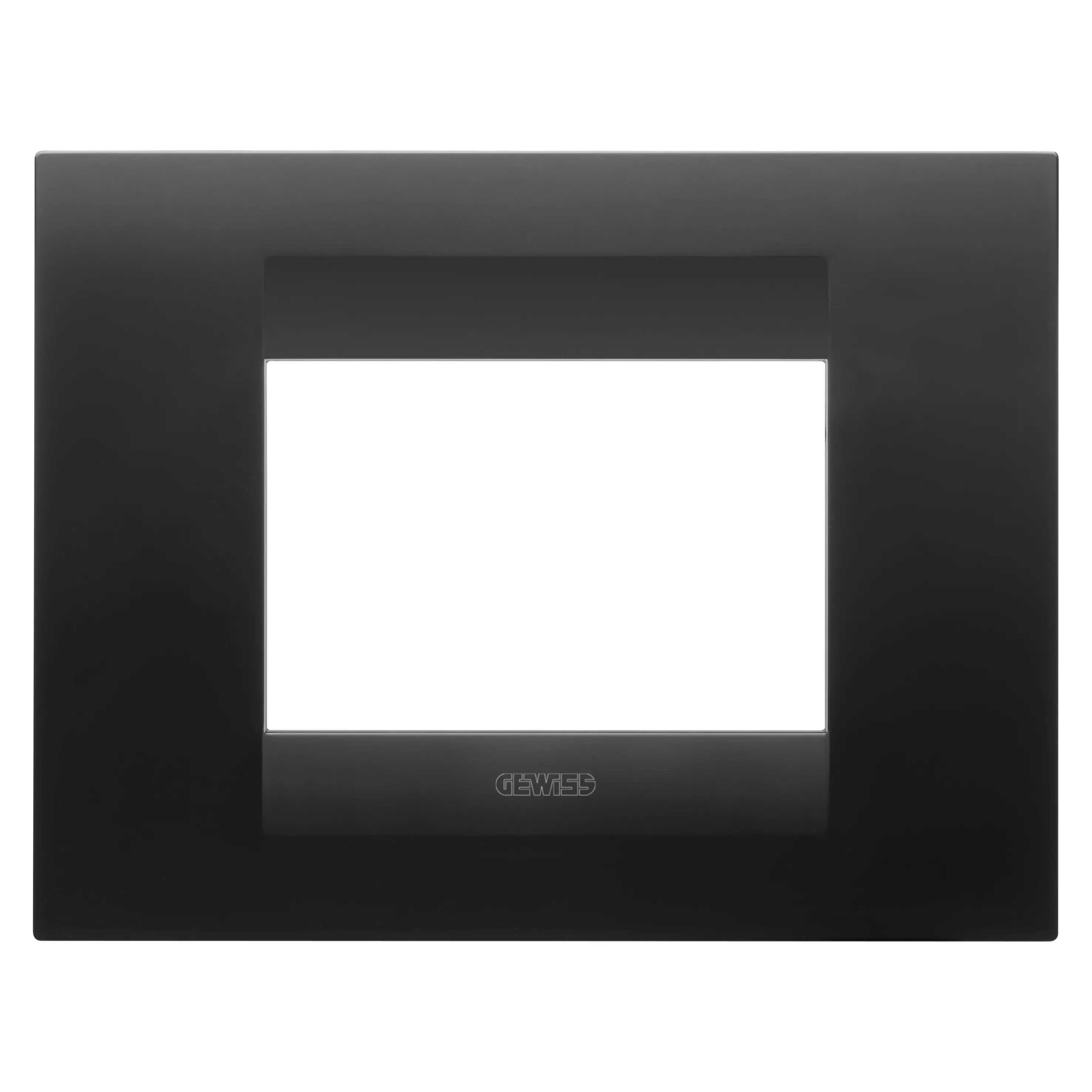 Placa, Geo, in, tehnopolimer, vopsit, 3, module, negru, satinat, Gewiss, Chorus, GW16403VN
