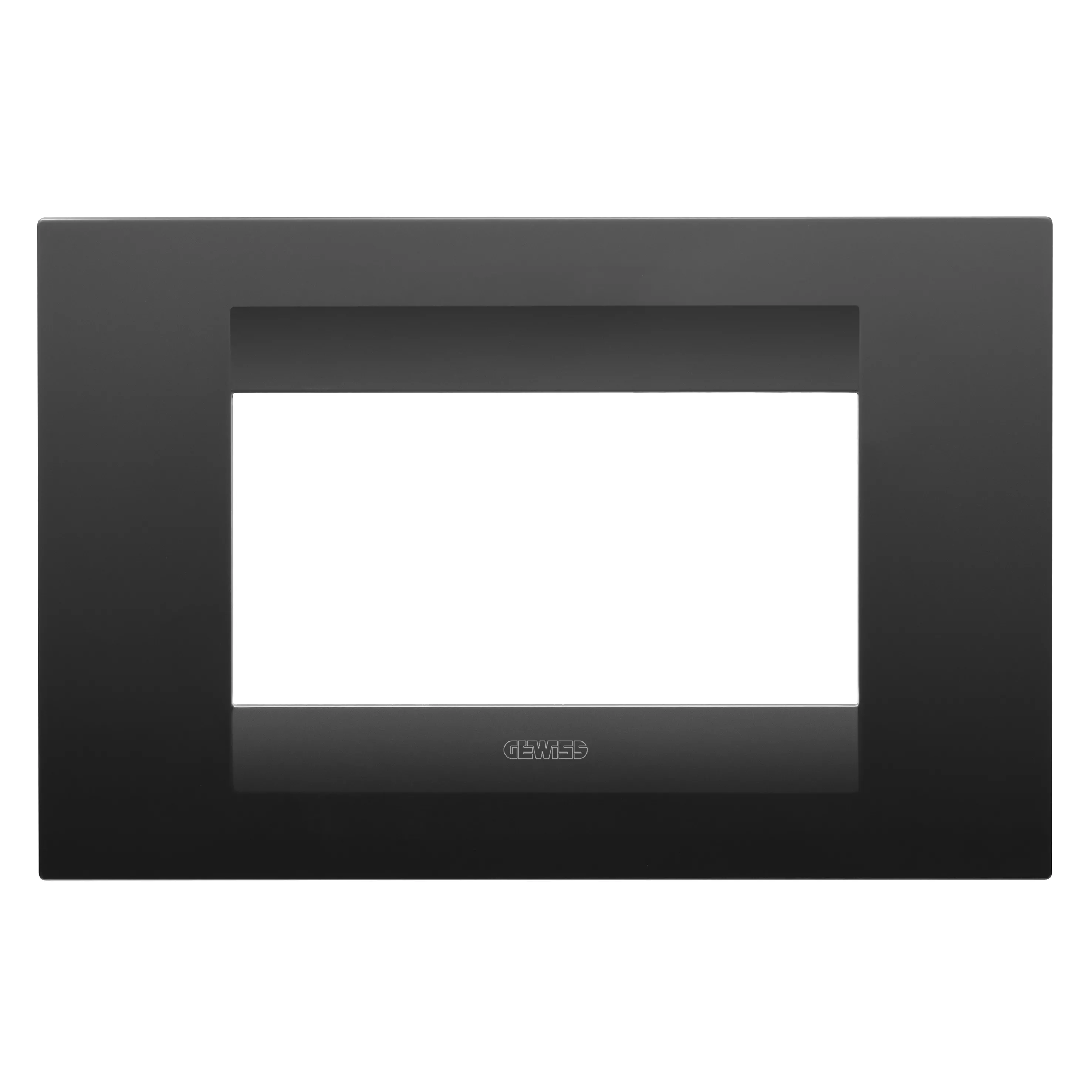 Placa, Geo, in, tehnopolimer, vopsit, 4, module, negru, satinat, Gewiss, Chorus, GW16404VN
