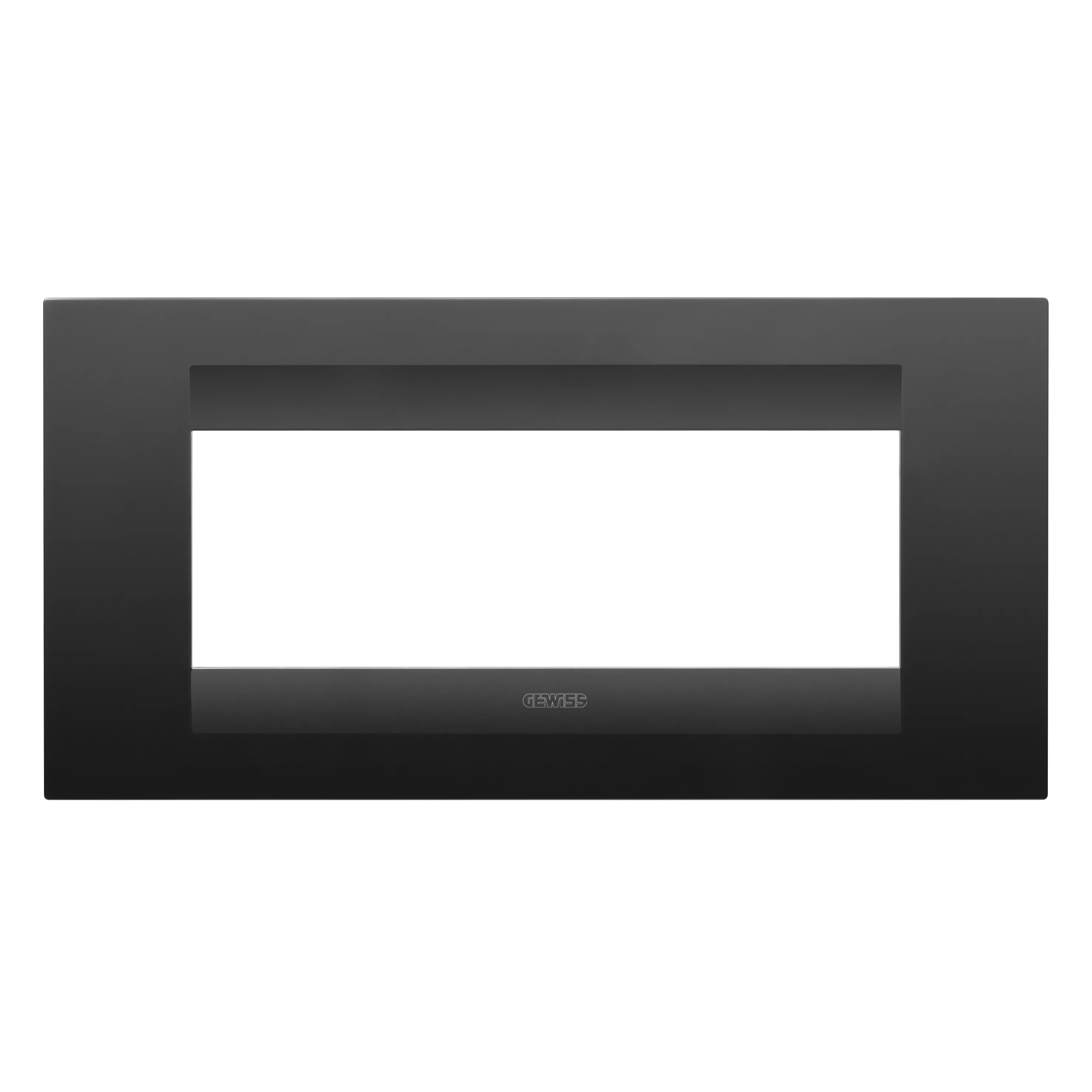 Placa, Geo, in, tehnopolimer, vopsit, 6, module, negru, satinat, Gewiss, Chorus, GW16406VN