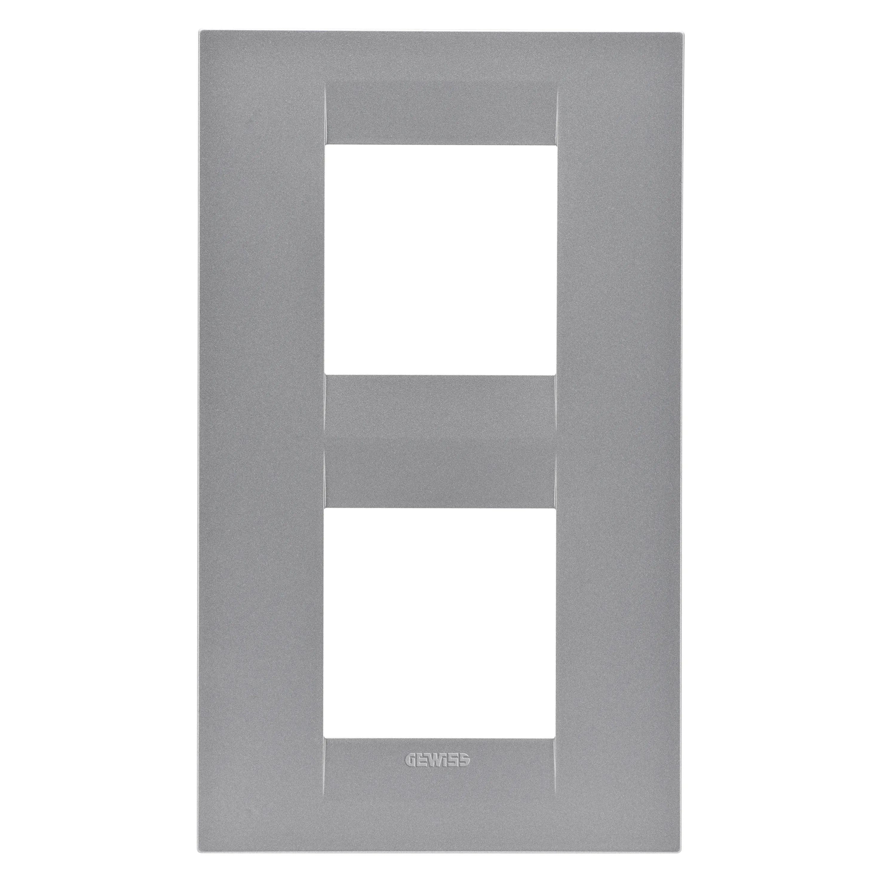 Placa, internationala, Geo, in, tehnopolimer, vopsit, 2+2, module, vertical, titan, Gewiss, Chorus, GW16424VT