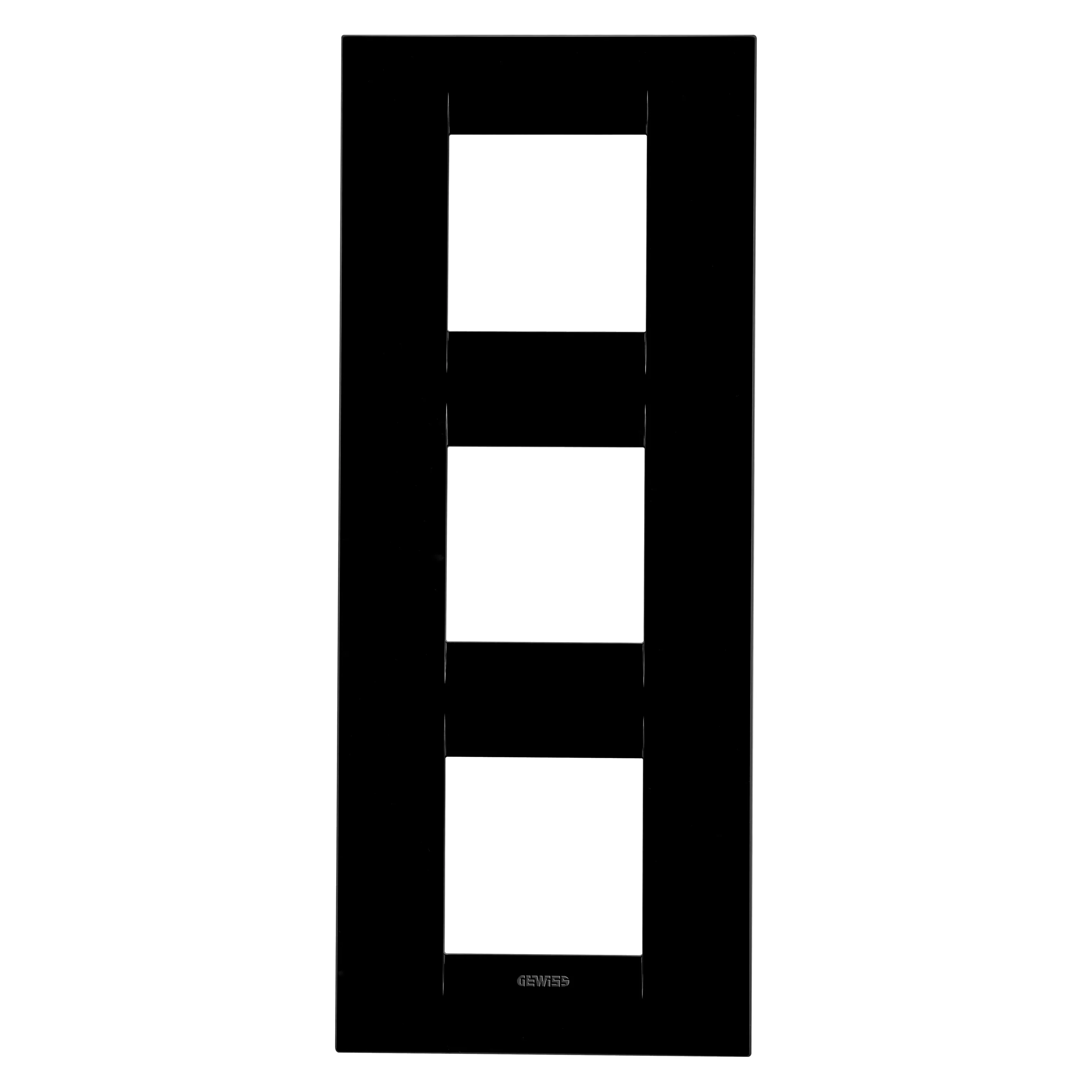 Placa, internationala, Geo, in, tehnopolymer, 2+2+2, module, vertical, toner, negru, Gewiss, Chorus, GW16427TN