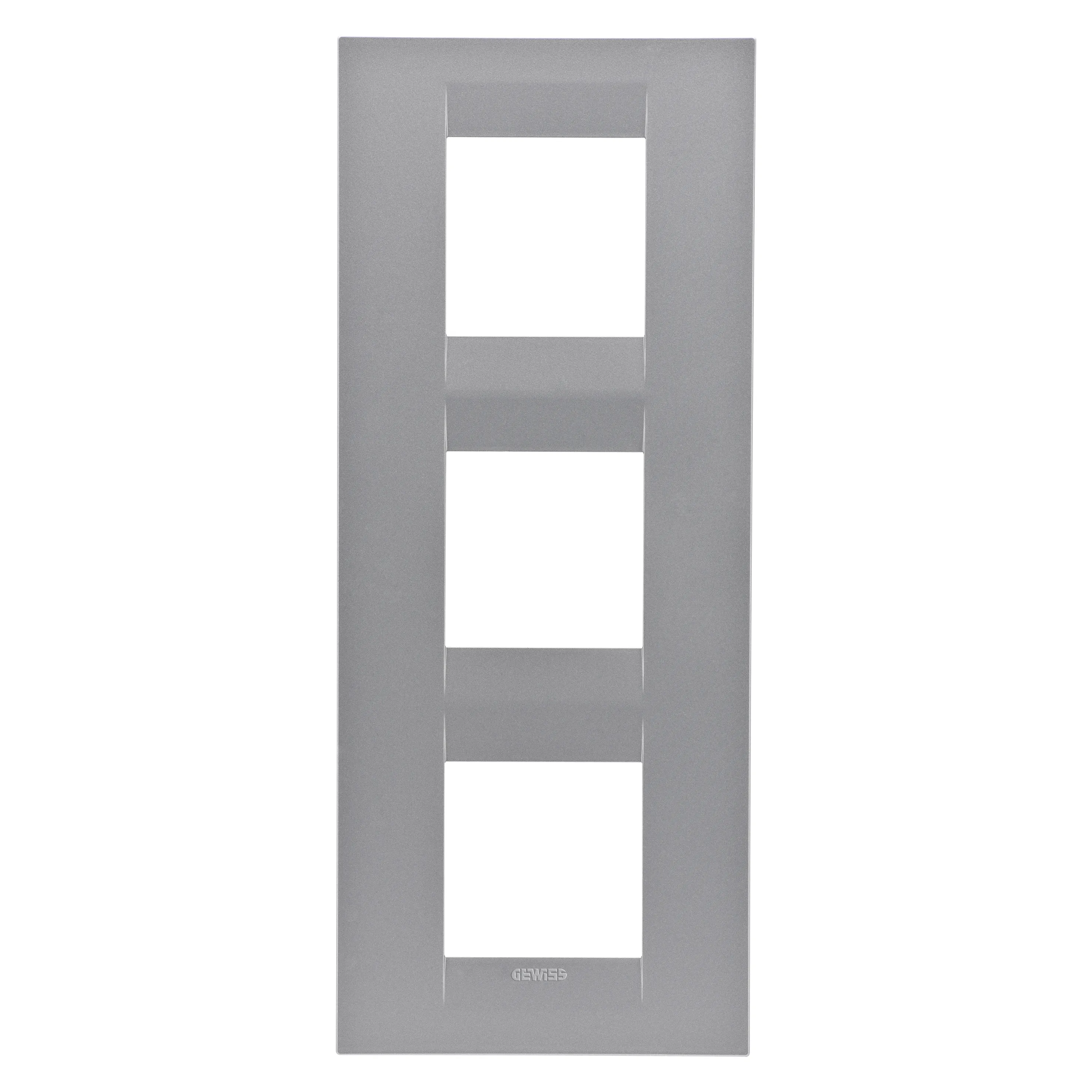 Placa GEO internationala, in tehnopolimer vopsit, 2+2+2 module verticale, titan, Gewiss Chorus, GW16427VT