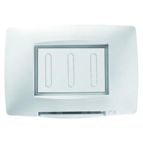 Placa, etansa, standard, italiana, 3, circuite, IP55, alb, Gewiss, Chorus, GW16703TBN