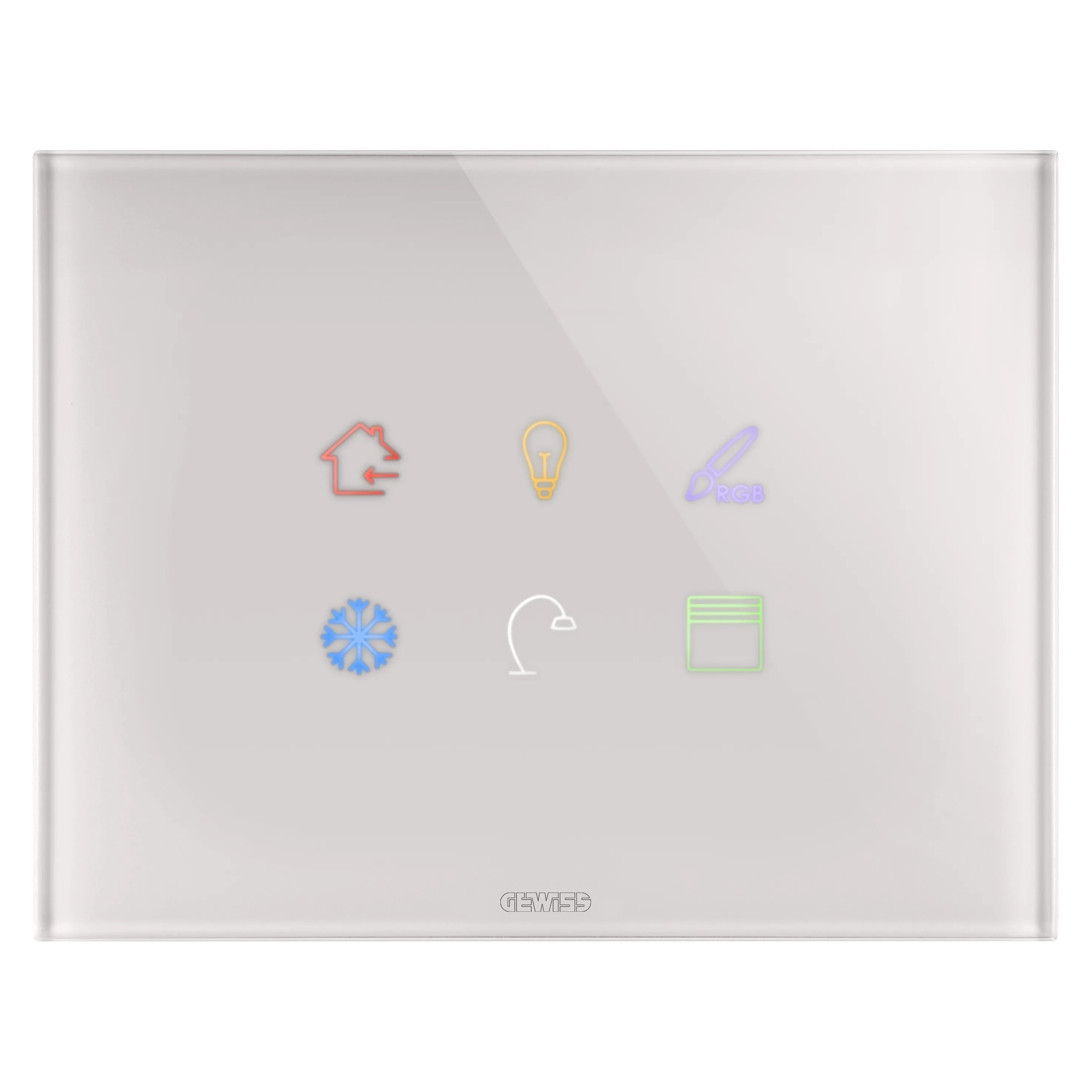 Placa, Tactila, Ice, KNX, Gewiss, Chorus, in, sticla, 6, zone, tactile, bej, natural, GW16946CL