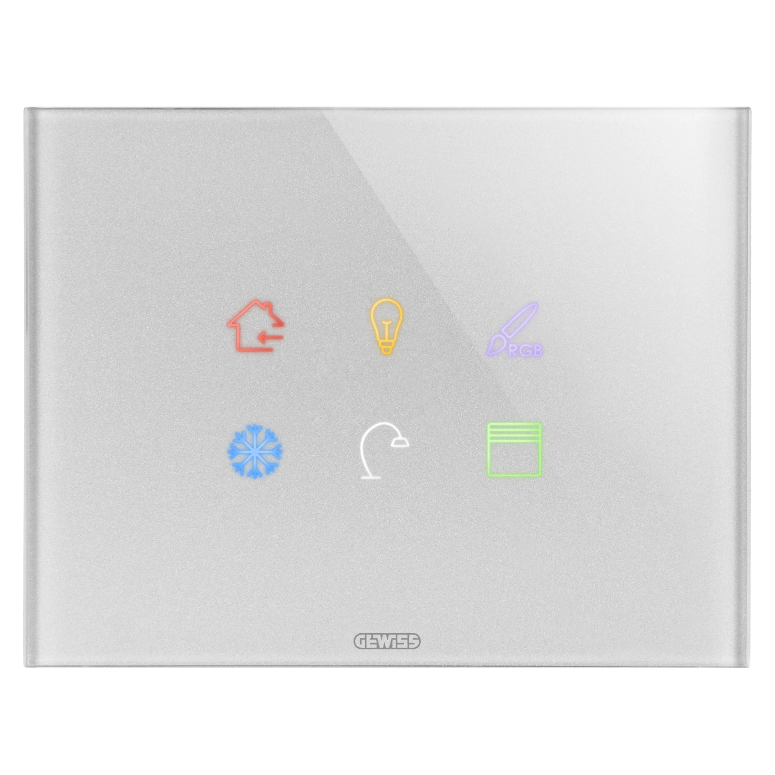 Placa, Tactila, Ice, KNX, Gewiss, Chorus, in, sticla, 6, zone, tactile, titan, GW16946CT