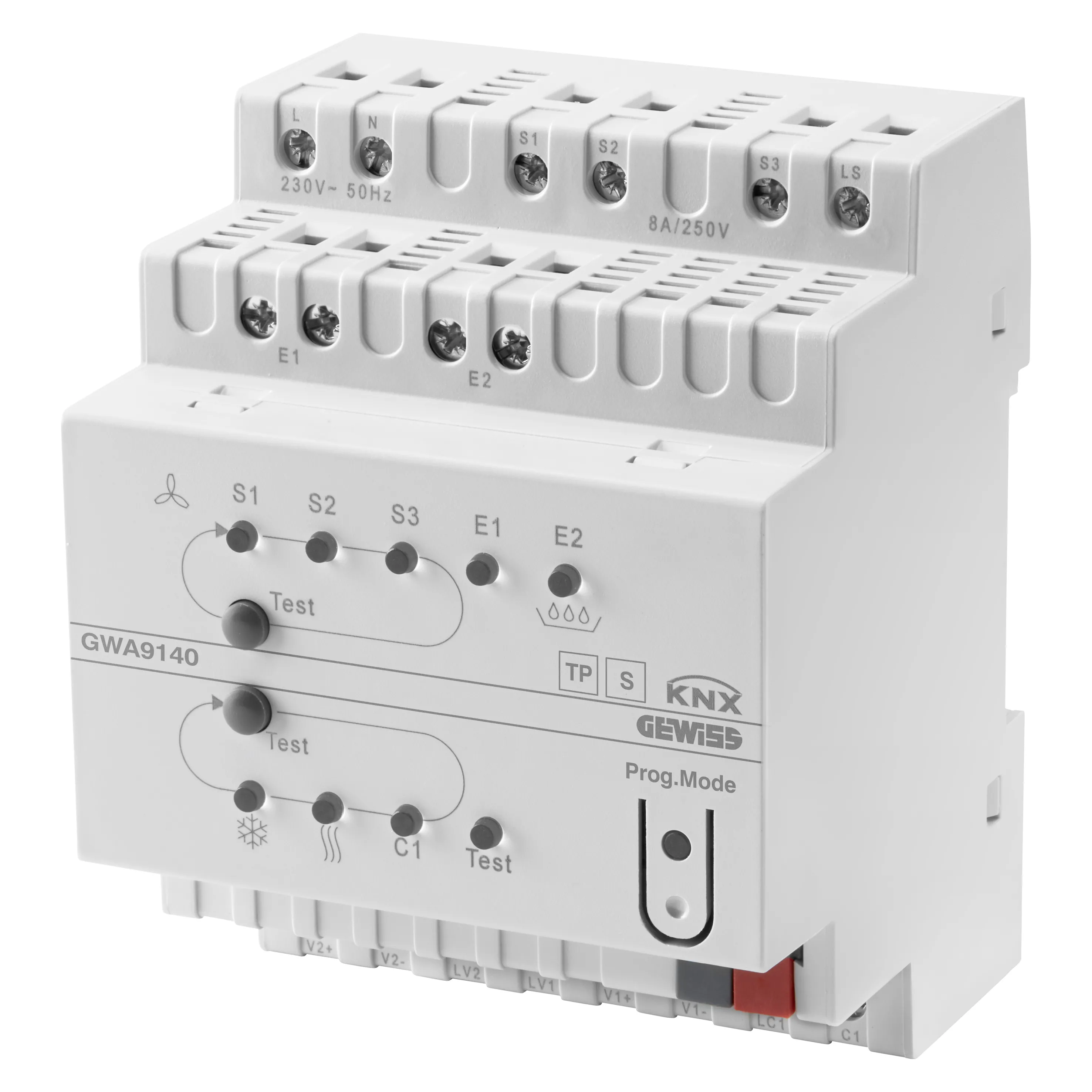 Actuator, ventiloconvector, KNX, IP20, 4, module, montare, pe, sina, DIN, Gewiss, Chorus, GWA9140