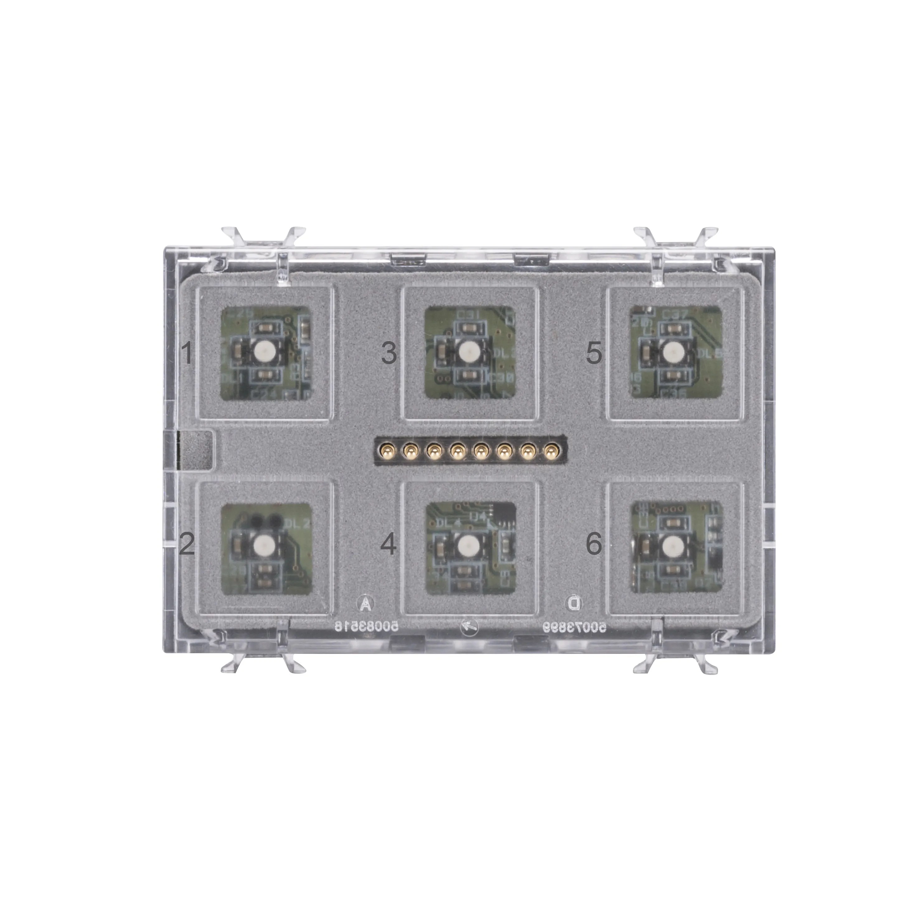 Modul, panou, cu, butoane, tactile, KNX, 6, canale, cu, simboluri, interschimbabile, 3, module, Gewiss Chorus GWA9421