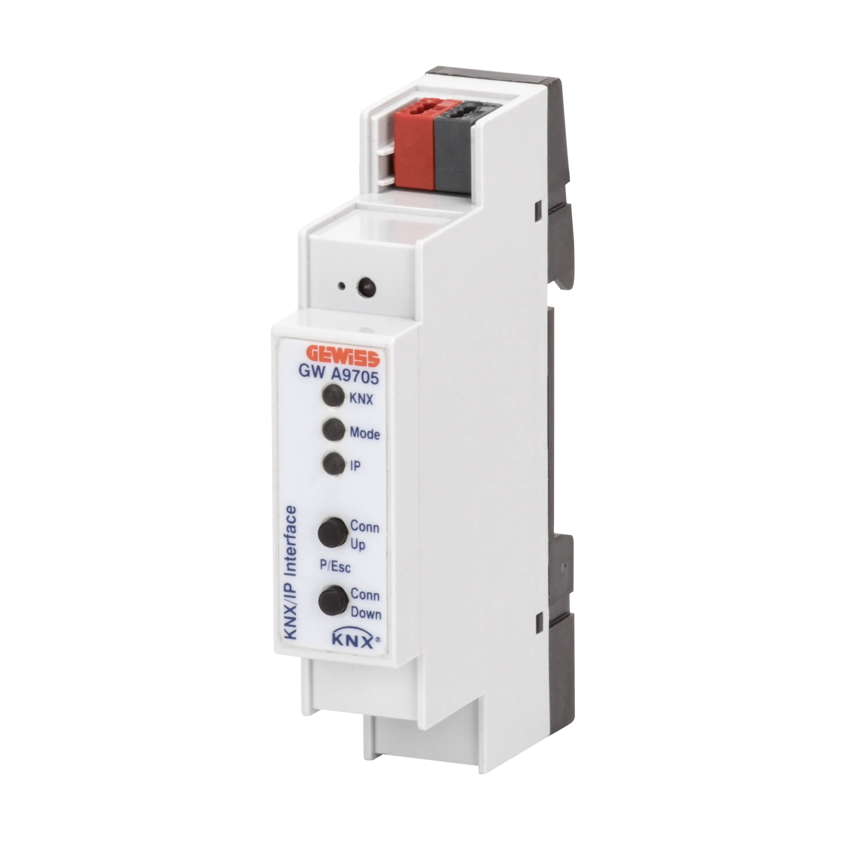 Interfata, KNX/IP, IP20, 1, modul, montare, pe, sina, DIN, Gewiss, GWA9705
