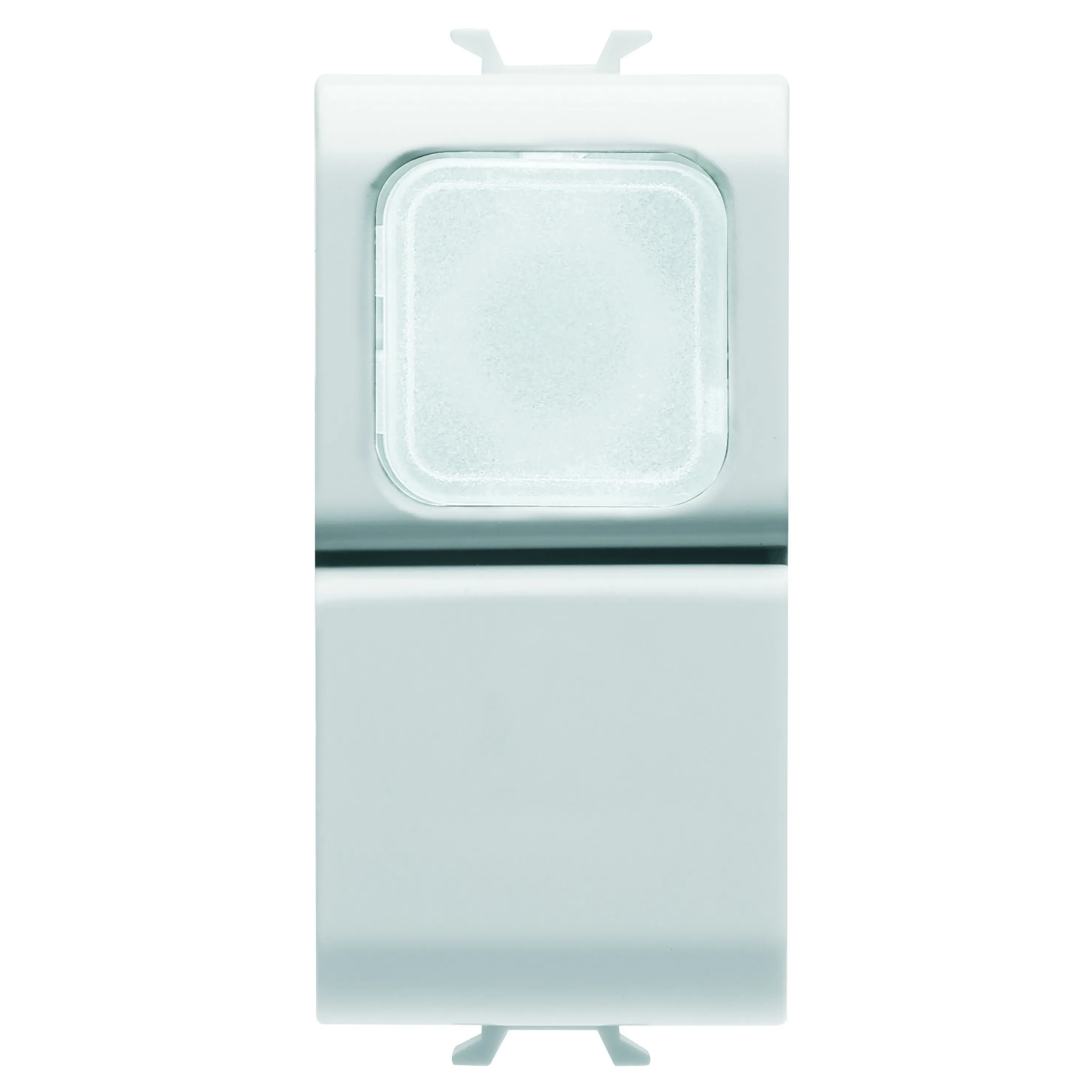 Buton, cu, revenire, 1P, 250V, NO, 16A, difuzor, opal, 1, modul, alb, lucios, Gewiss, Chorus, GW10144