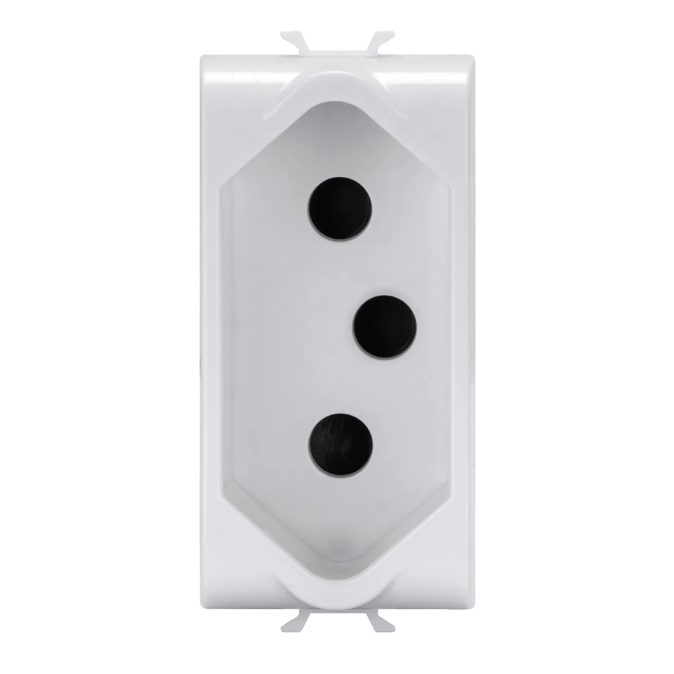 Priza, standard, Gewiss, Chorus, sud-africana, 250V, c.a., 2P+E, 16A, 1, modul, alb, lucios, GW10299