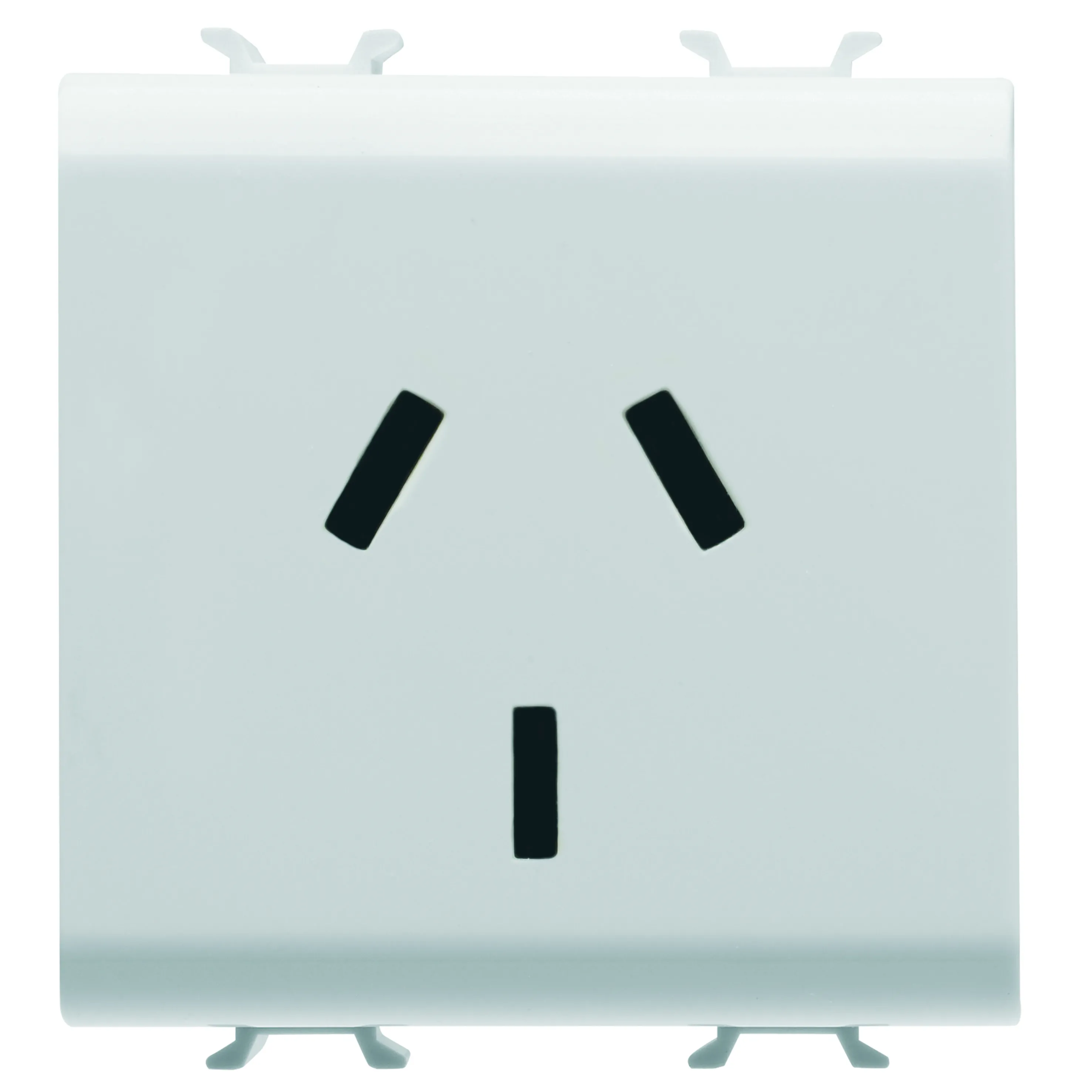 Priza, standard, Gewiss, Chorus, australiana, 250V, c.a., 2P+E, 10A, 2, module, alb, lucios, GW10306