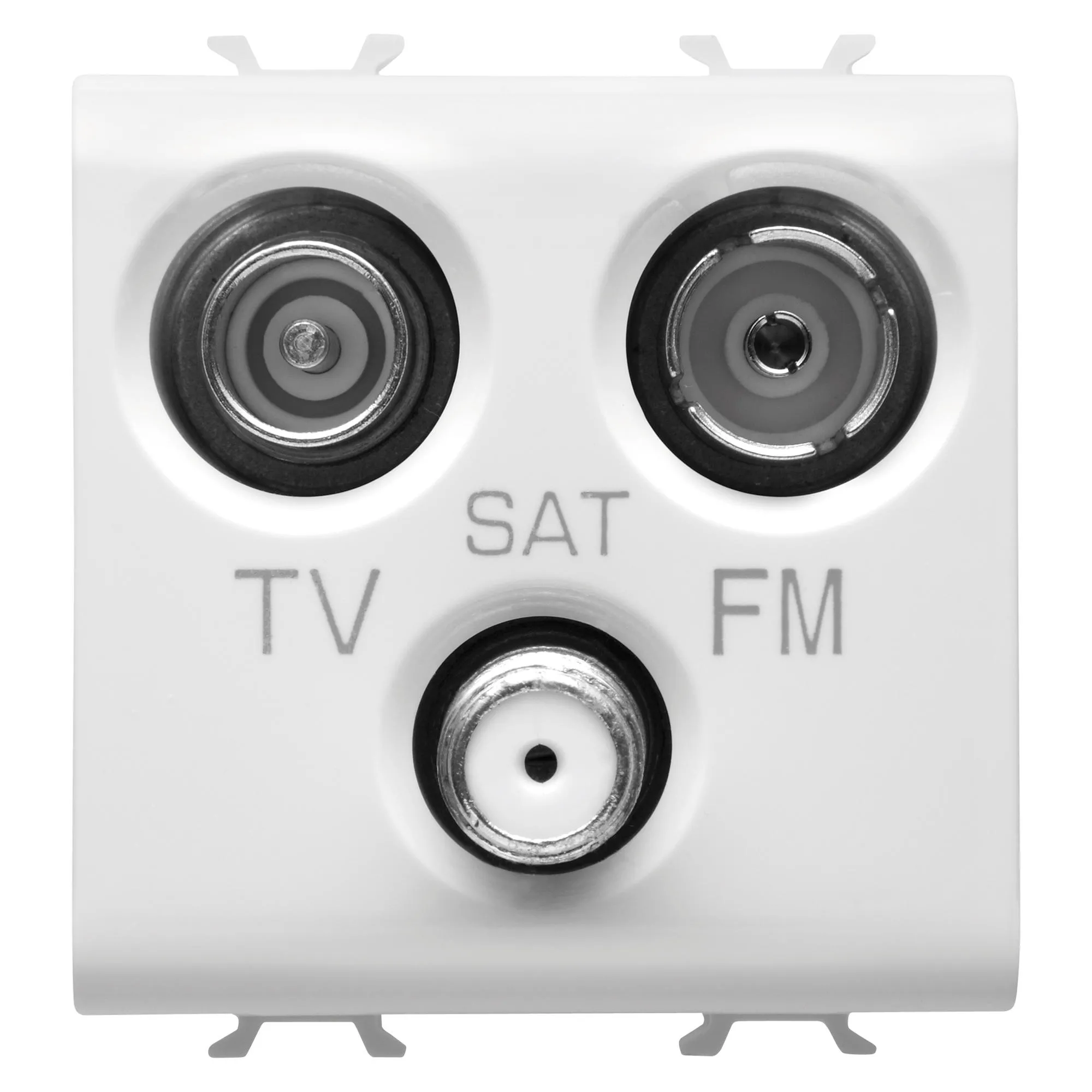 Priza, TV-FM-SAT, Gewiss, Chorus, directa, 2, module, alb, lucios, GW10382