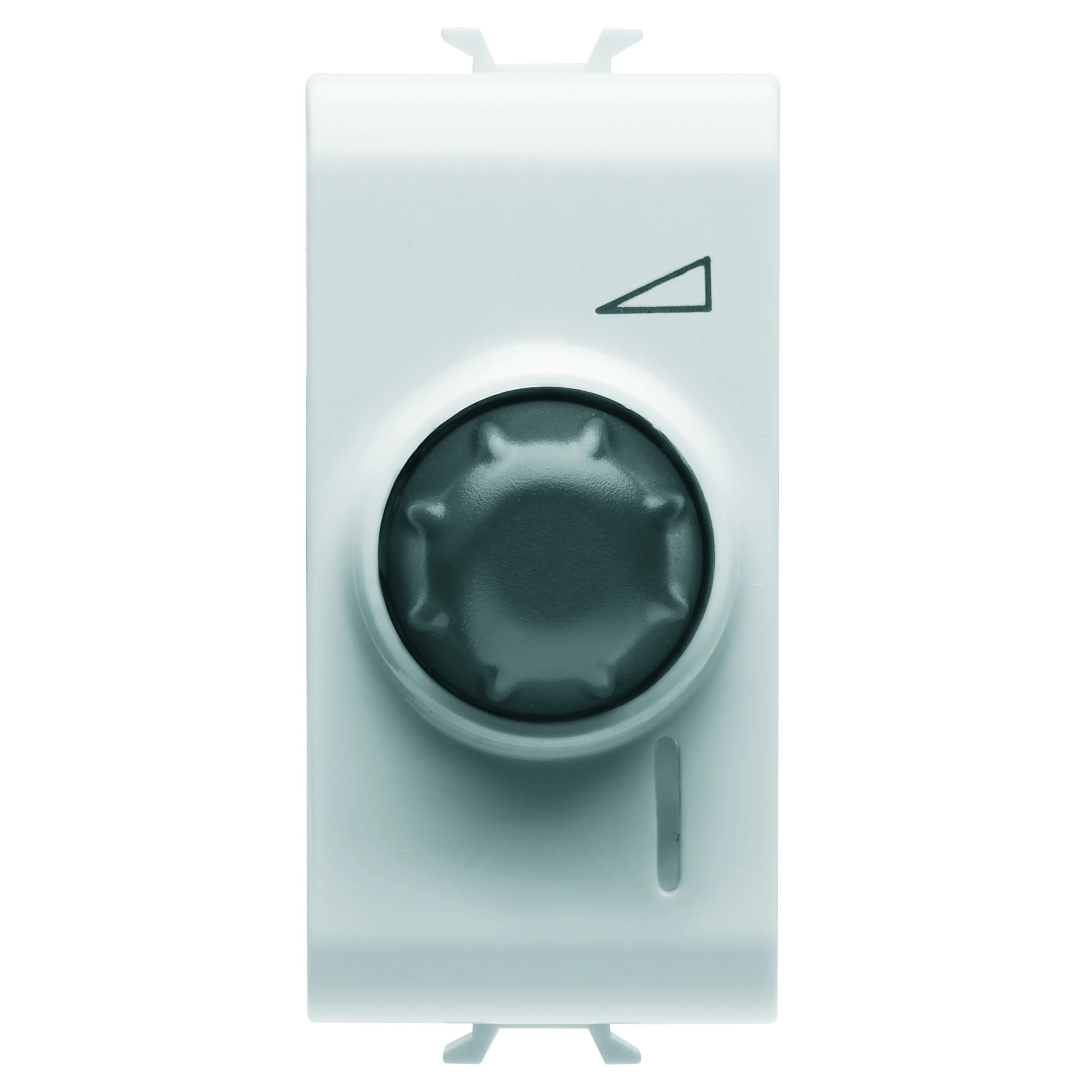 Regulator, electronic, Gewiss, Chorus, rotativ, 230V, c.a., 50/60Hz, rezistiv, 100-900W, /, inductiv, 40-300VA, 1, modul, alb, lucios, GW10564
