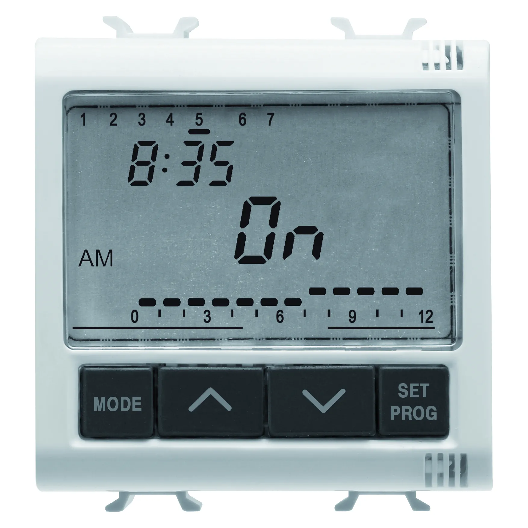 Temporizator, electronic, zilnic/săptămânal, 1, canal, 230V, ac, 50/60Hz, 2, module, alb, lucios, Gewiss, Chorus, GW10581