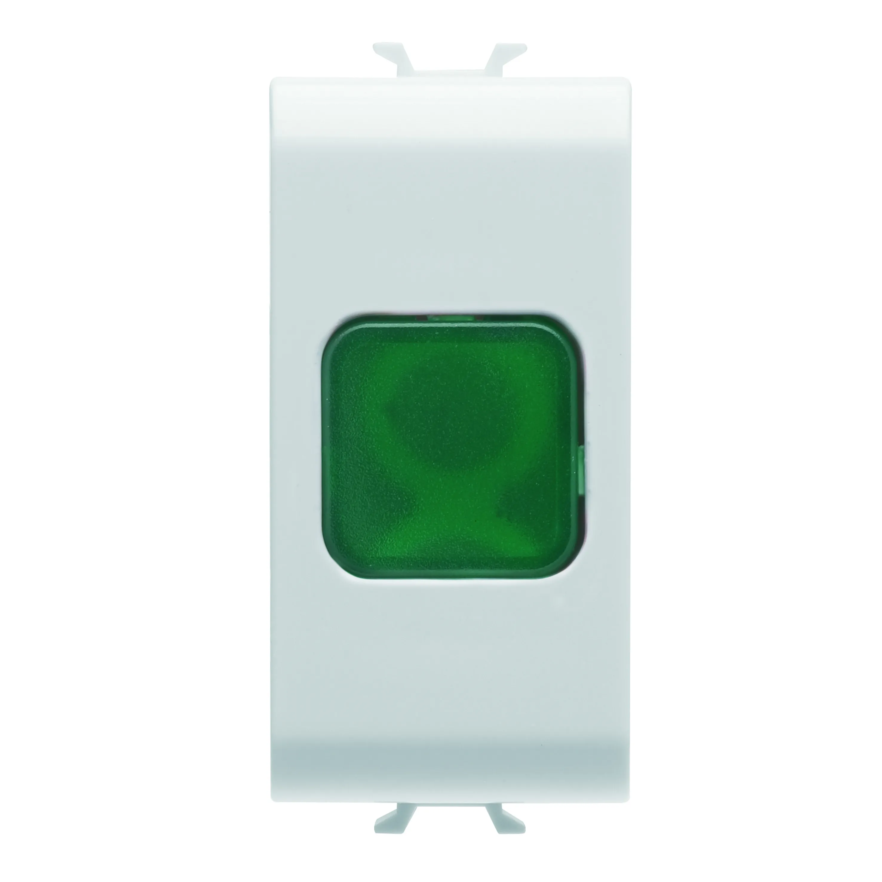 Lampa, indicatoare, unica, verde, 1, modul, alb, lucios, Gewiss, Chorus, GW10622
