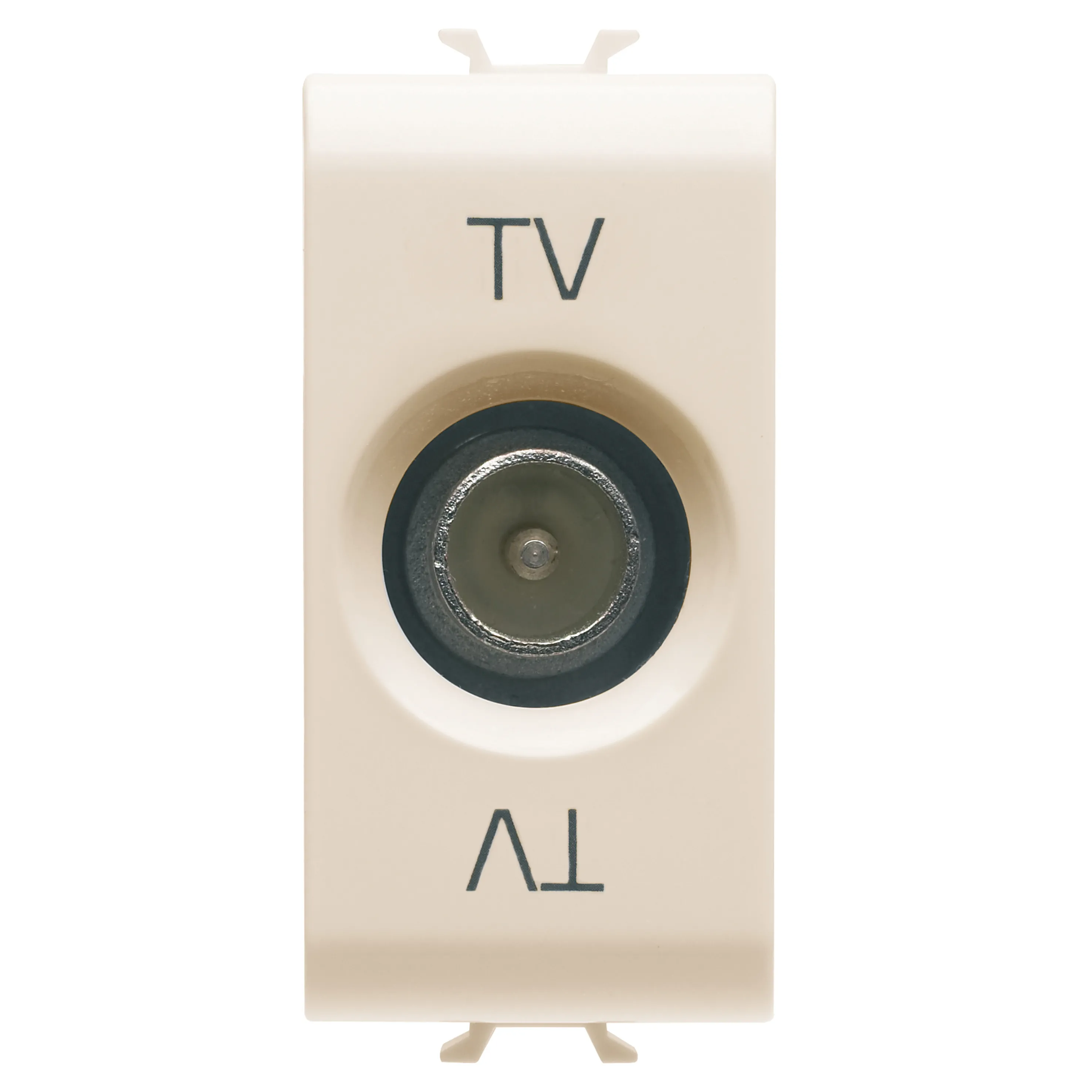 Priza, TV, coaxiala, Gewiss, Chorus, cu, ecranare, clasa, A, conector, tata, IEC, 95, mm, directa, cu, trecere, de, curent, 1, modul, fildes, GW11361 