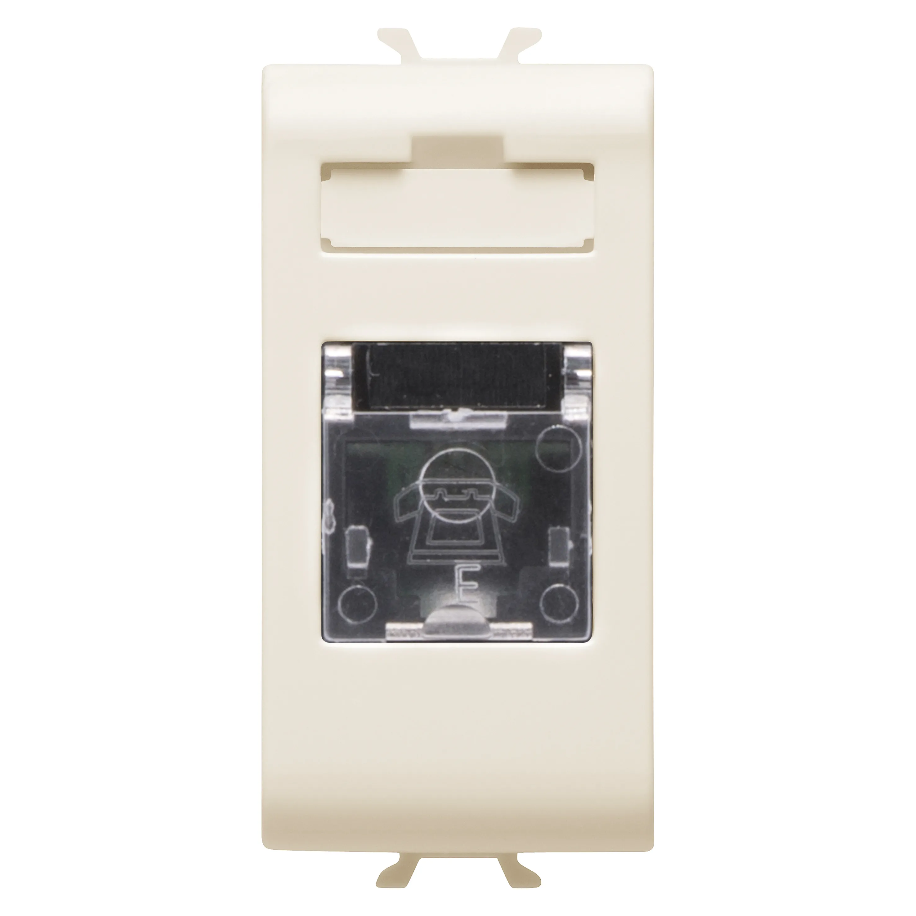 Priza, telefonica, standard, internationala, Gewiss, Chorus, RJ11, borne, cu, insurubare, 1, modul, fildes, GW11401