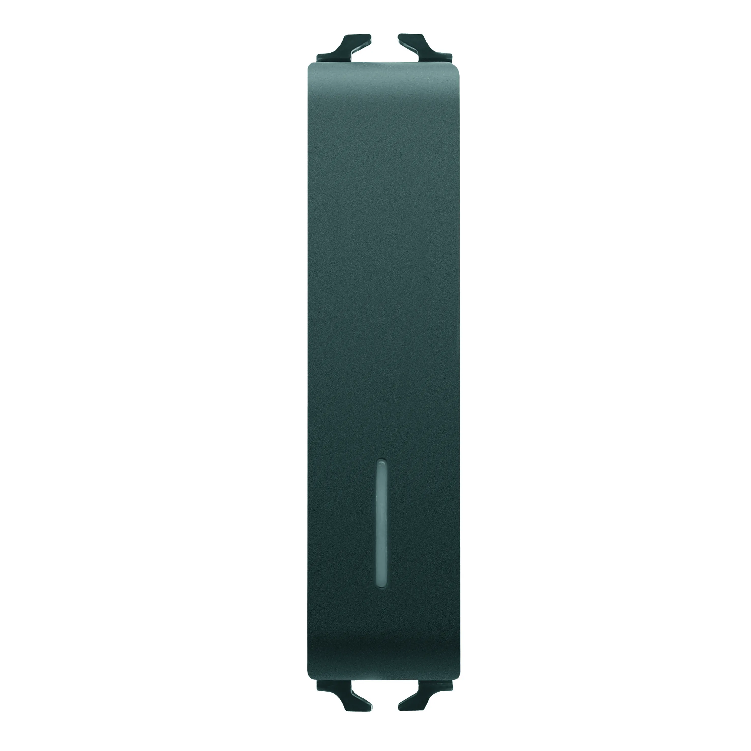 Buton, cu, revenire, 1P, 250V, c.a., NO, 10A, iluminabil, difuzor, 1/2, modul, negru, satinat, Gewiss, Chorus, GW12162