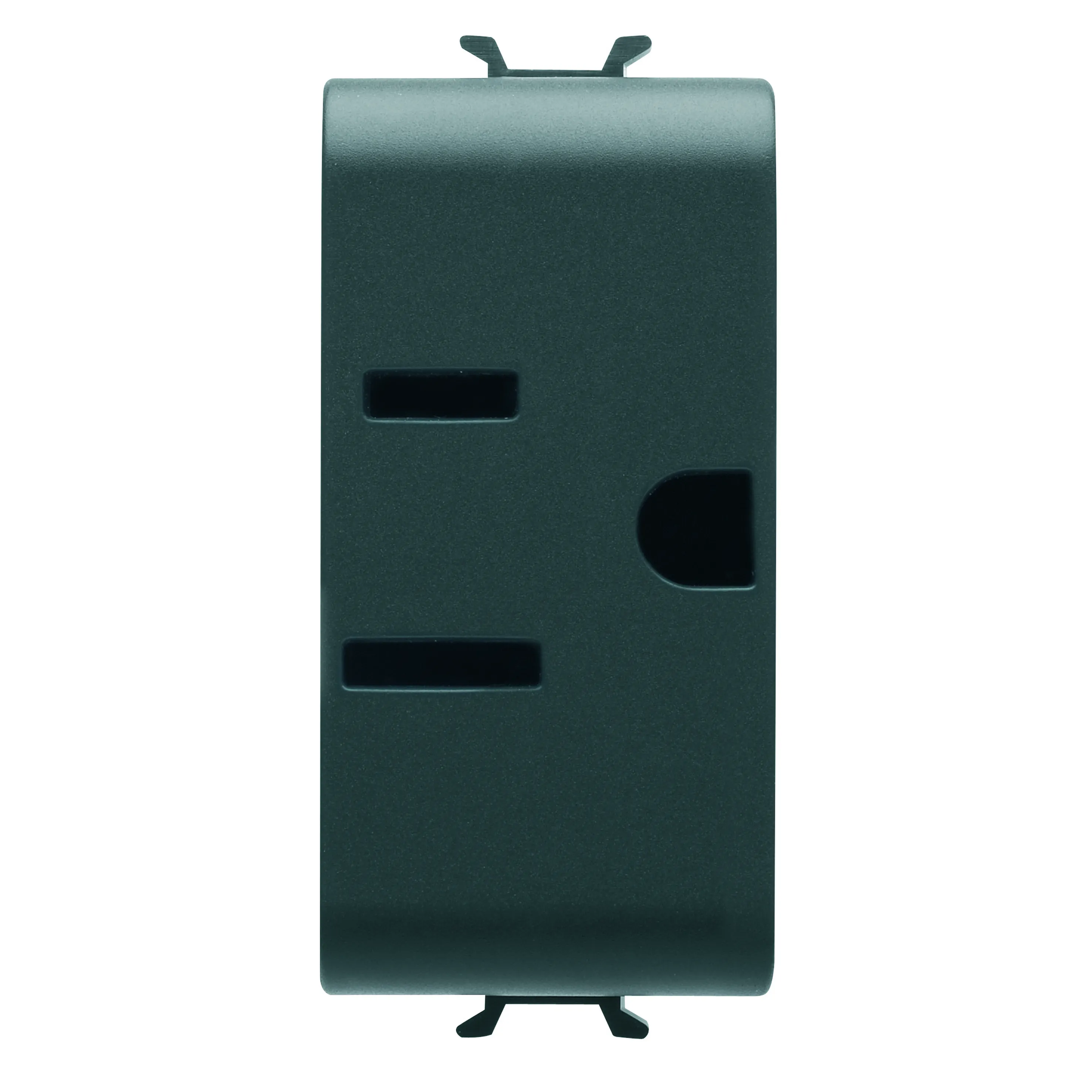 Priza, standard, Gewiss, Chorus, SUA, 250/125V, c.a., 2P+E, 15A, 1, modul, negru, satinat, GW12286