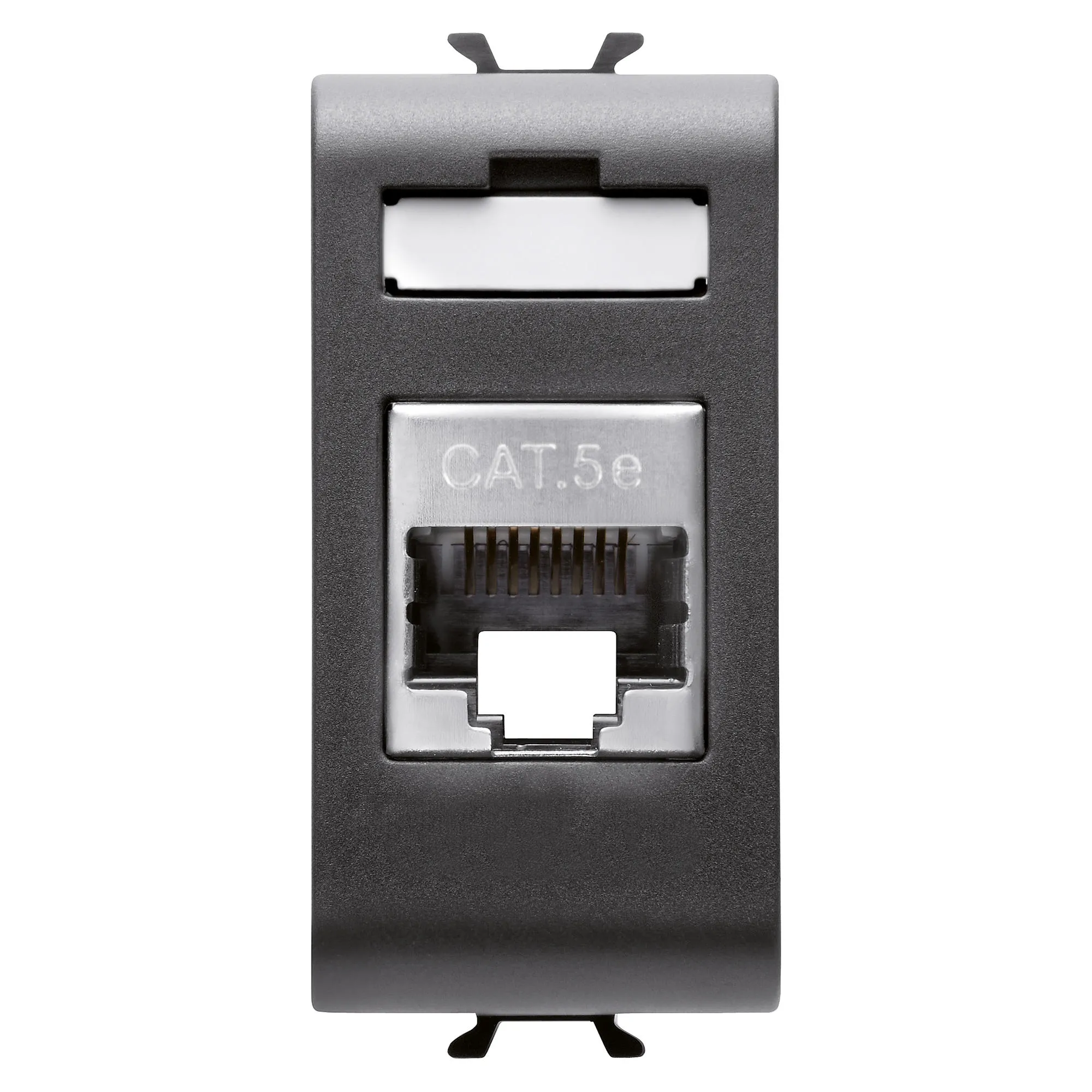 Priza, RJ45, Gewiss, Chorus, categoria, 5e, FTP, 1, modul, satinat, negru, GW12422 