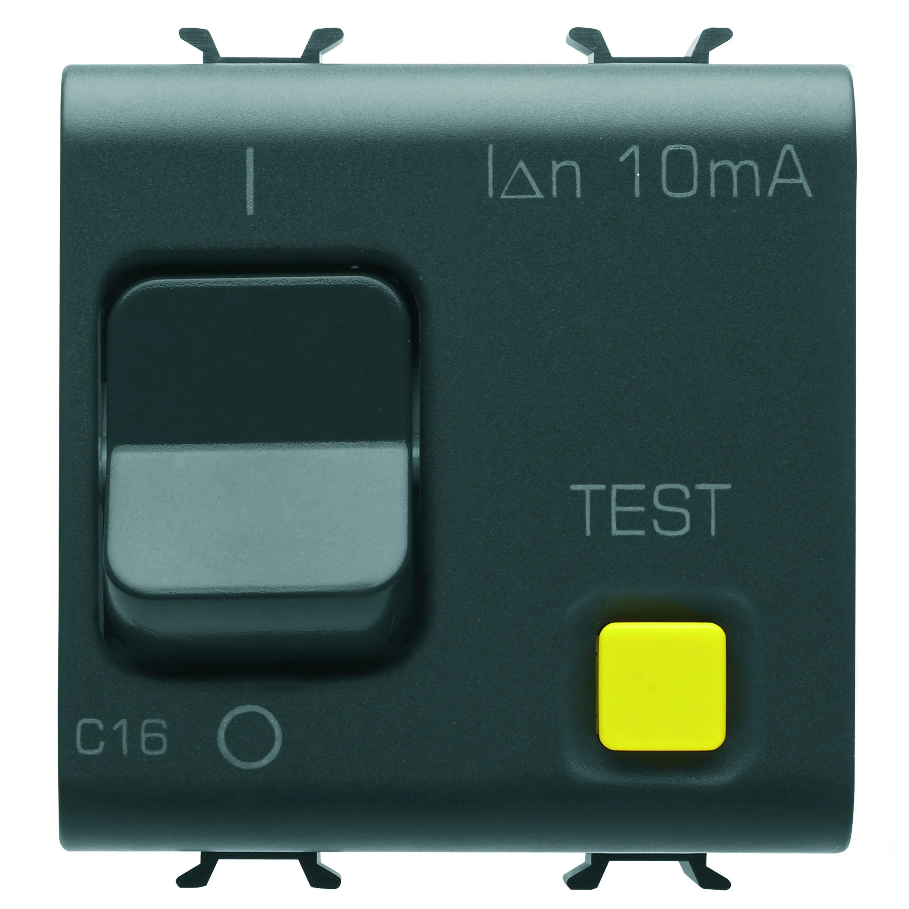 Intrerupator, de, curent, rezidual, cu, protectie, la, supracurent, caracteristica, C, clasa, A, 1P+N, 16A, 230V, c.a., 10mA, 2, module, negru, satinat, Gewiss, Chorus, GW12488