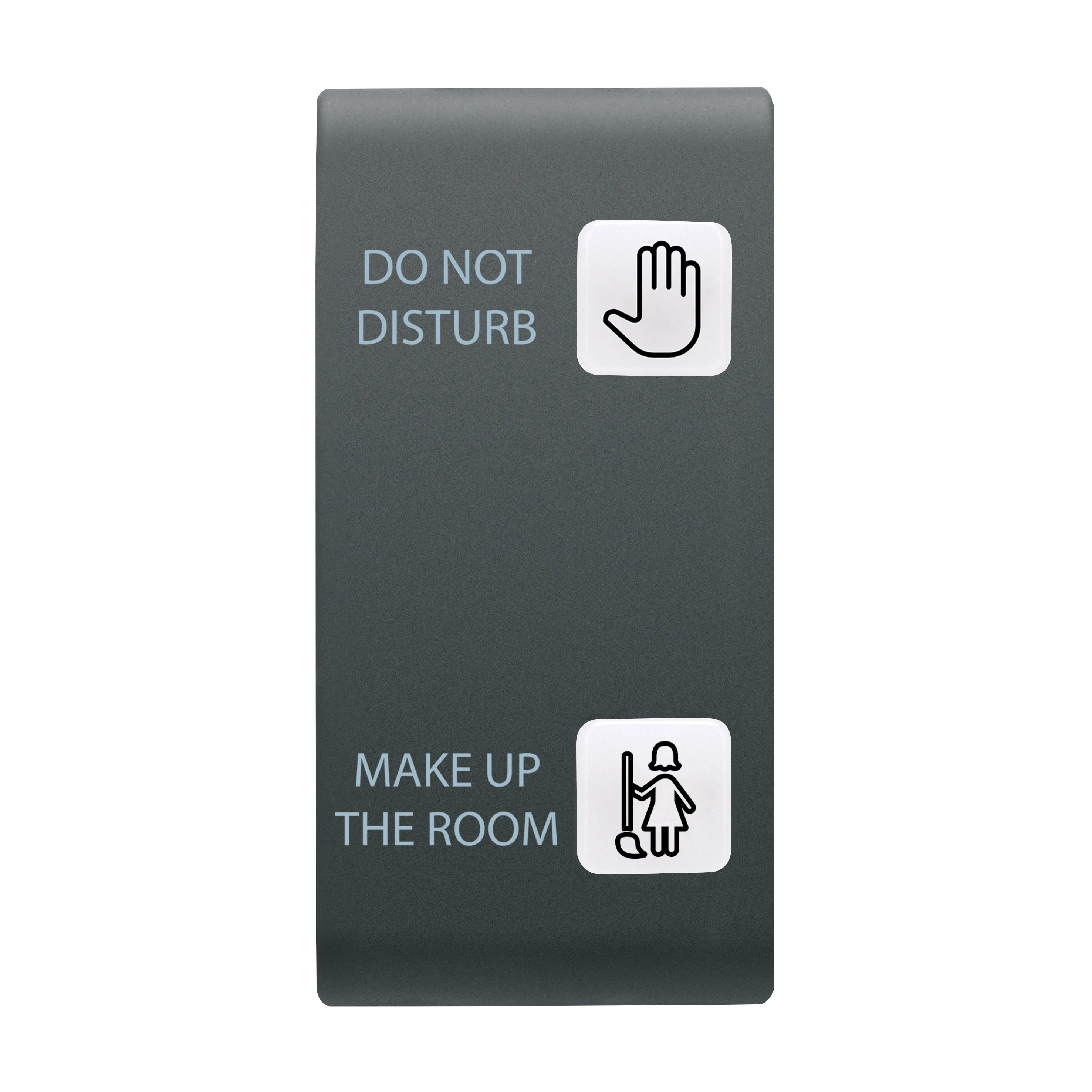 Buton, cu, revenire, inlocuibil, pentru, panoul, cu, butoane, solutie, hoteliera, 2, lentile, DND+MUR, 1, modul, negru, satinat, Gewiss, Chorus, GW12559