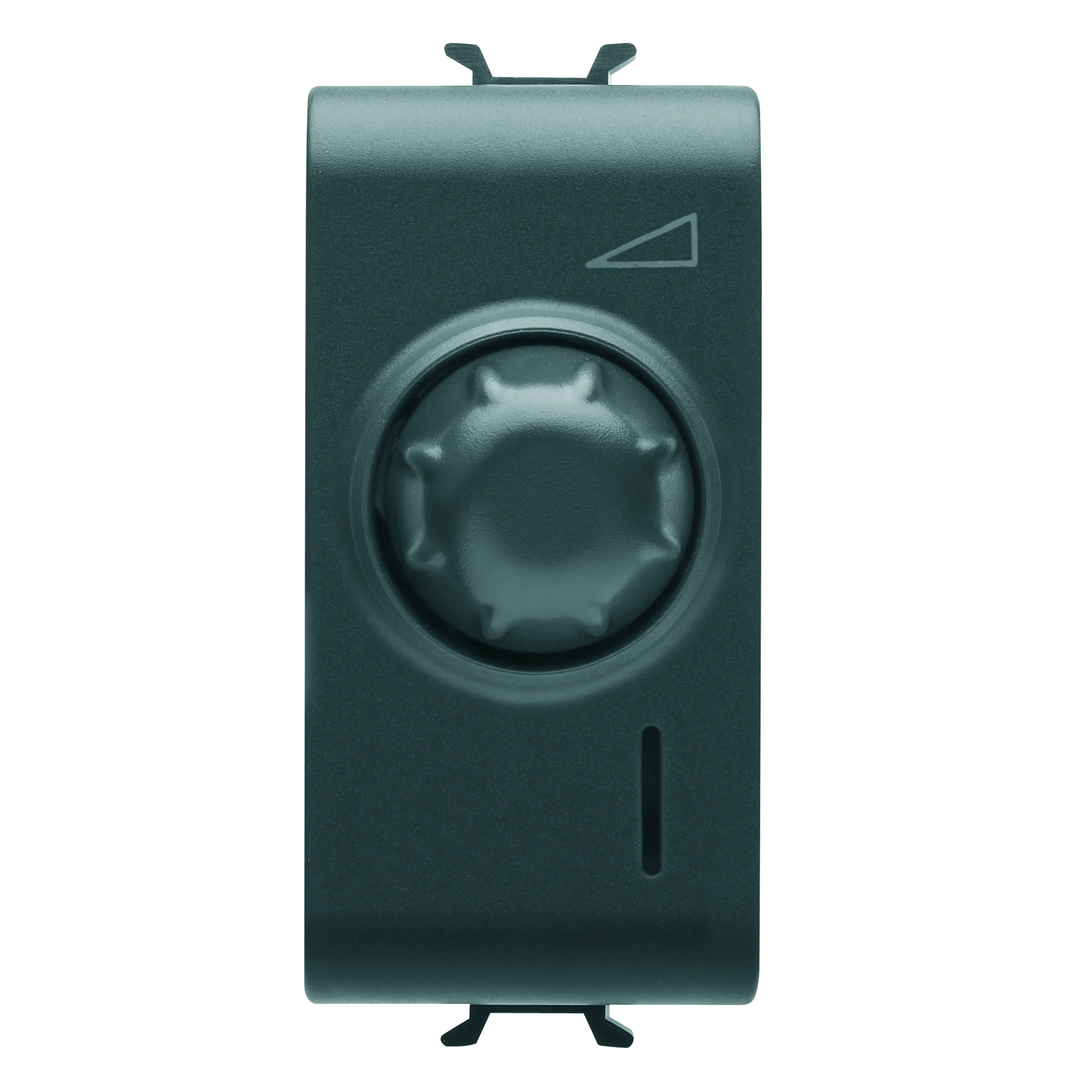 Regulator, electronic, Gewiss, Chorus, rotativ, cu, comutator, cap scara, 230V, c.a., 50/60Hz, rezistiv, 100-500W, /, inductiv, 100-500VA, 1, modul, negru, satinat, GW12567