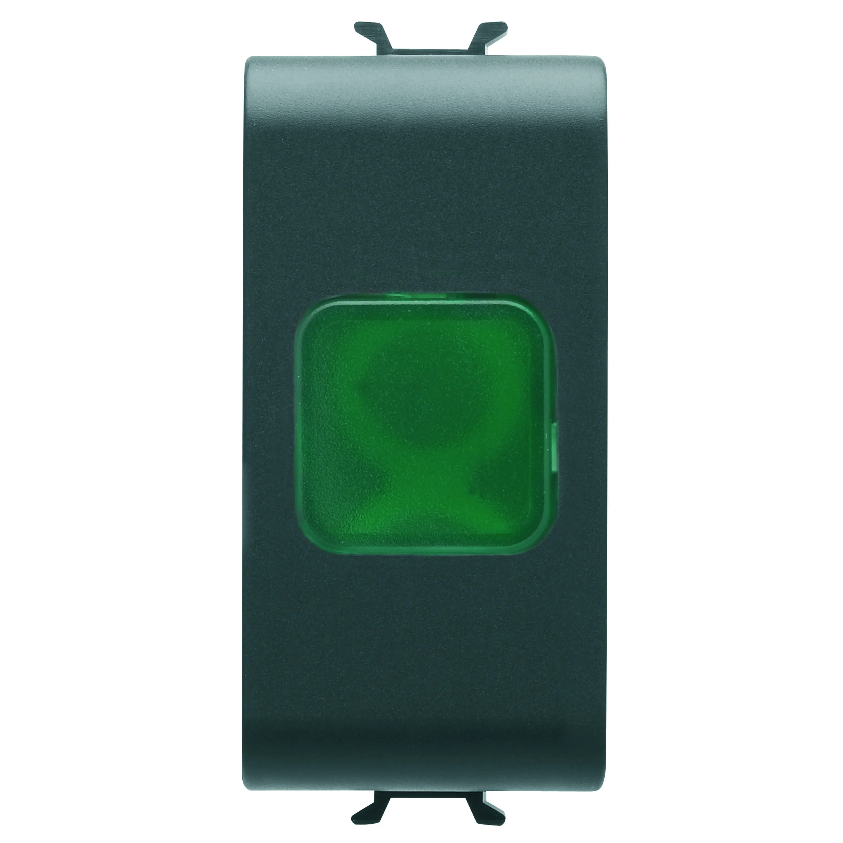 Lampa, indicatoare, simpla, verde, 1, modul, negru, satinat, Gewiss, Chorus, GW12622