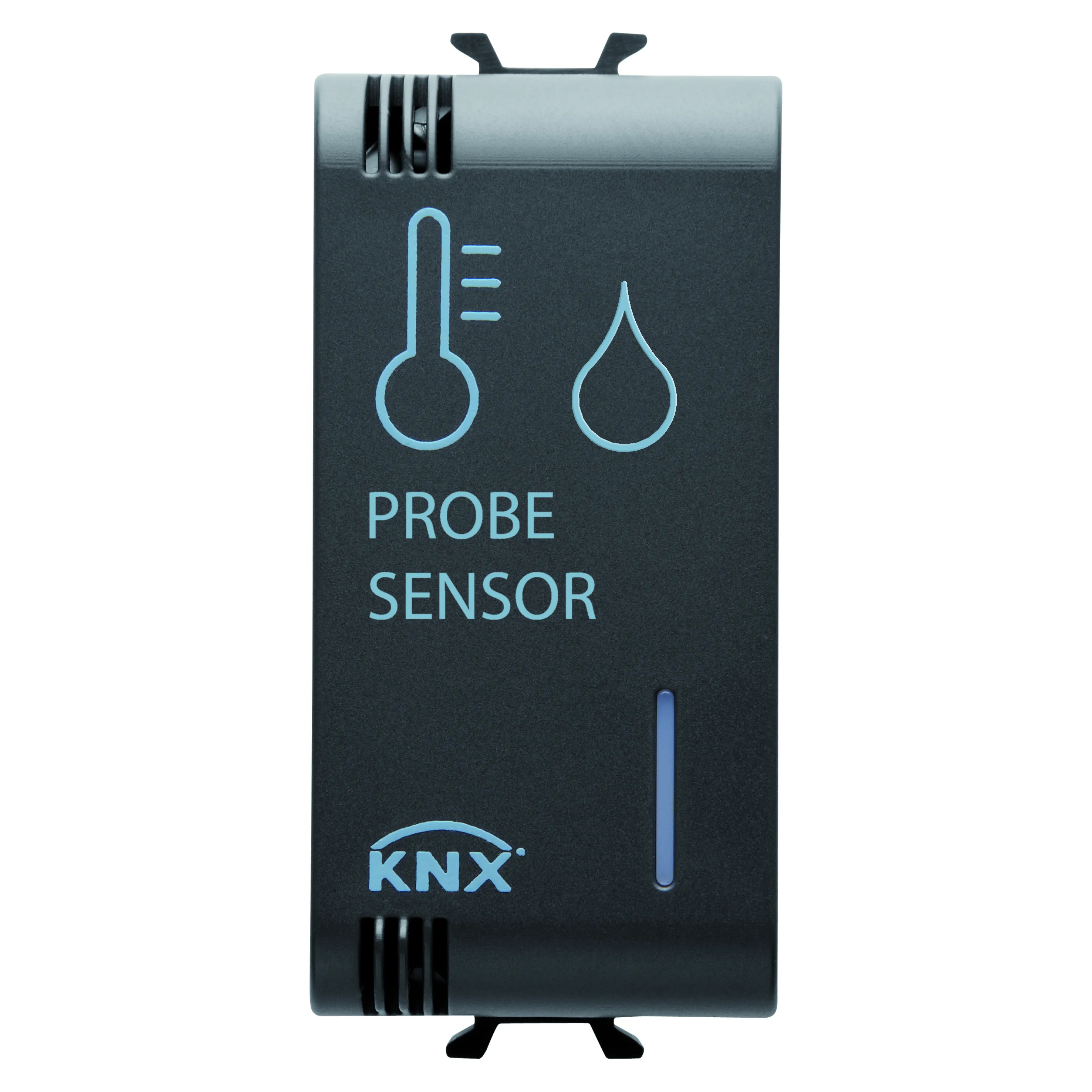 Senzor, de, temperatura/umiditate, Gewiss, KNX/Easy, 1, modul, negru, satinat, GW12762H