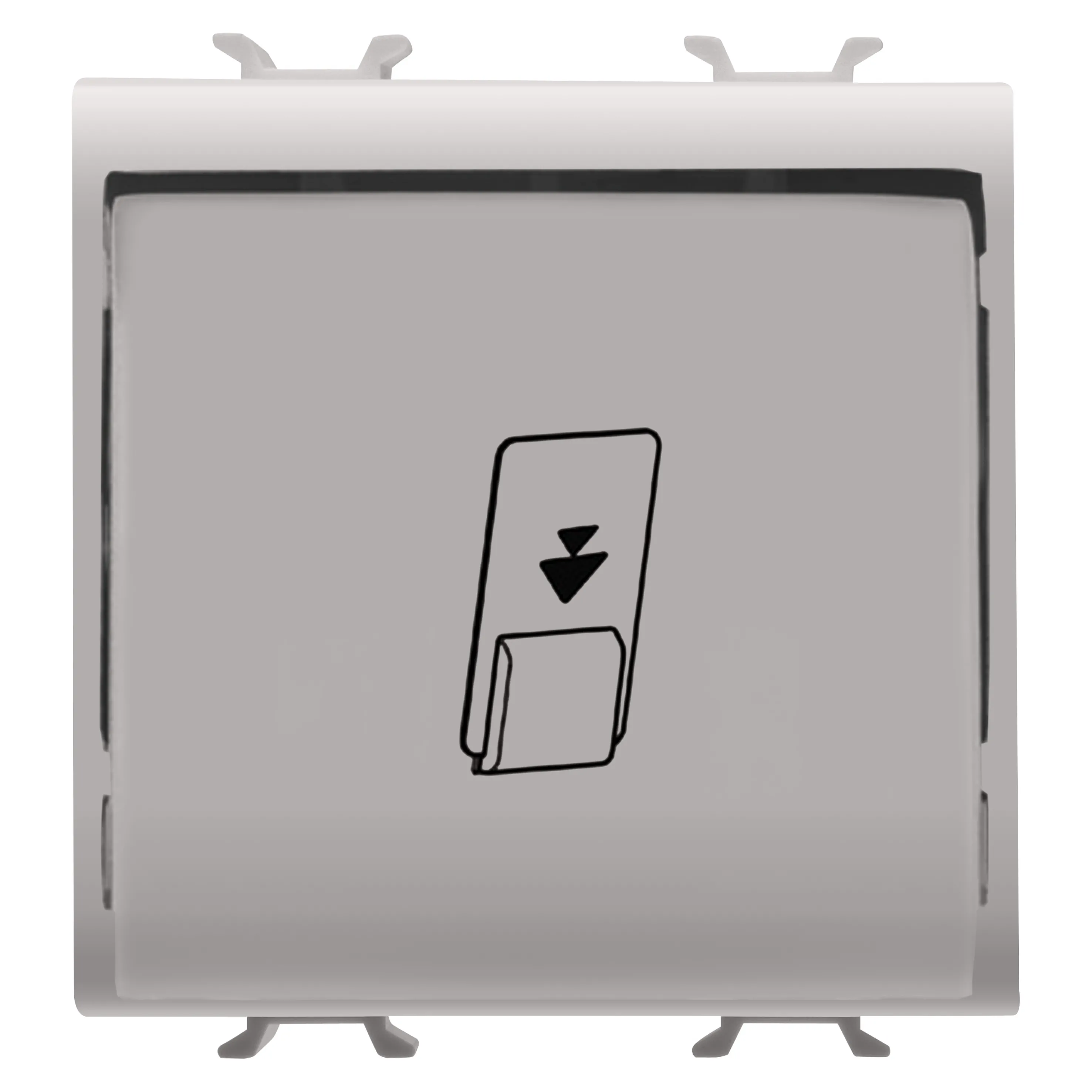 Intrerupator, card, 1P, NA, 16AX, LED, 2, module, bej, satinat, natural, Gewiss, Chorus, GW13039 