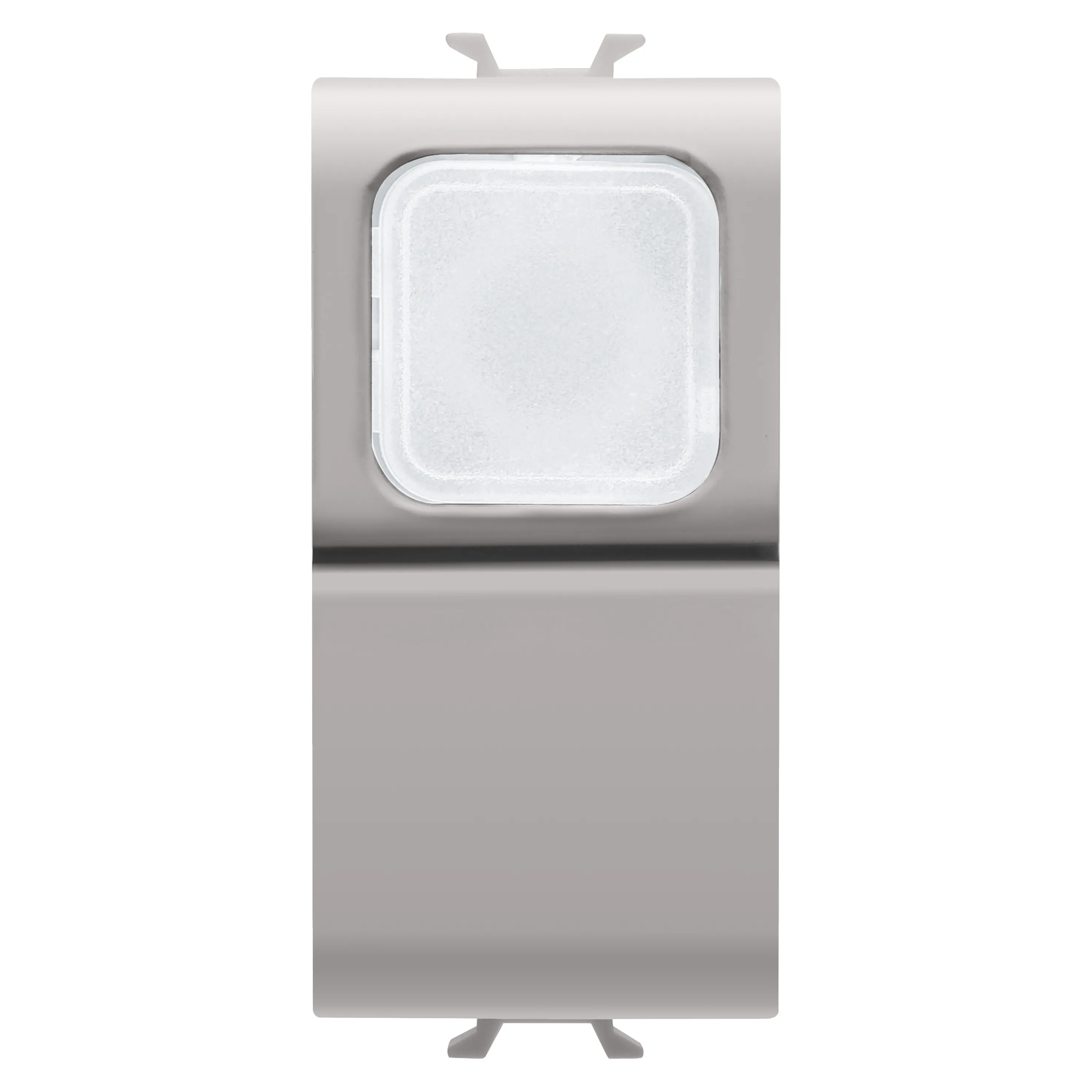 Buton, cu, revenire, 1P, 250V, ac, NO, 16A, difuzor, opal, 1, modul, bej, satinat, natural, Gewiss, Chorus, GW13144