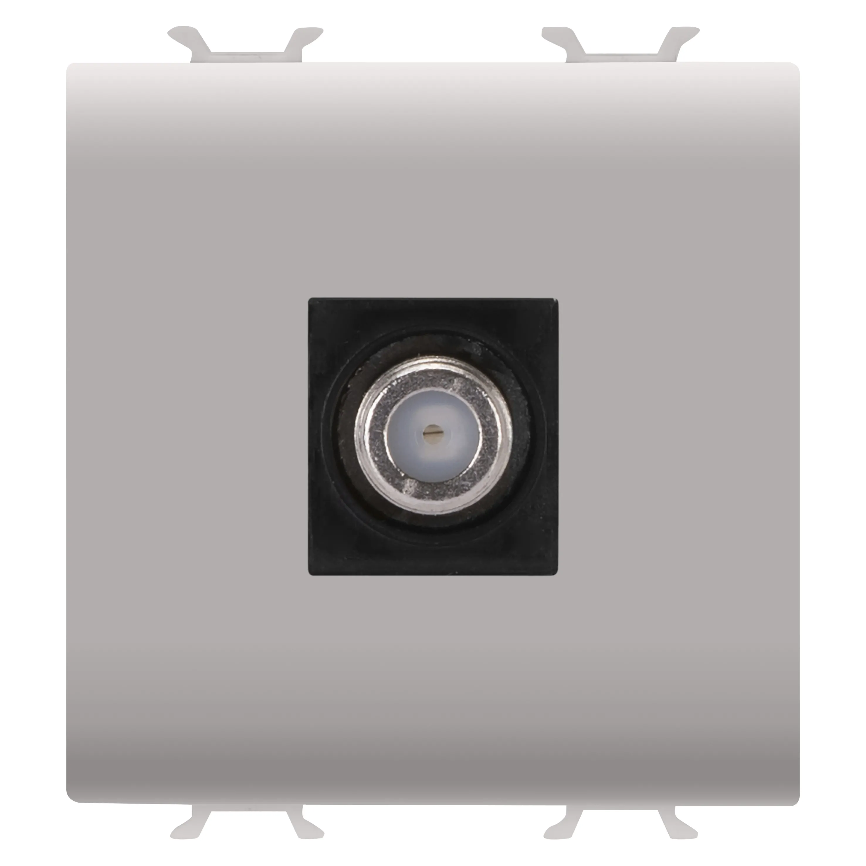 Priza, TV, coaxiala, Gewiss, Chorus, cu, ecranare, clasa, A, conector, F, mama, directa, 2, module, bej, satinat, natural, GW13377
