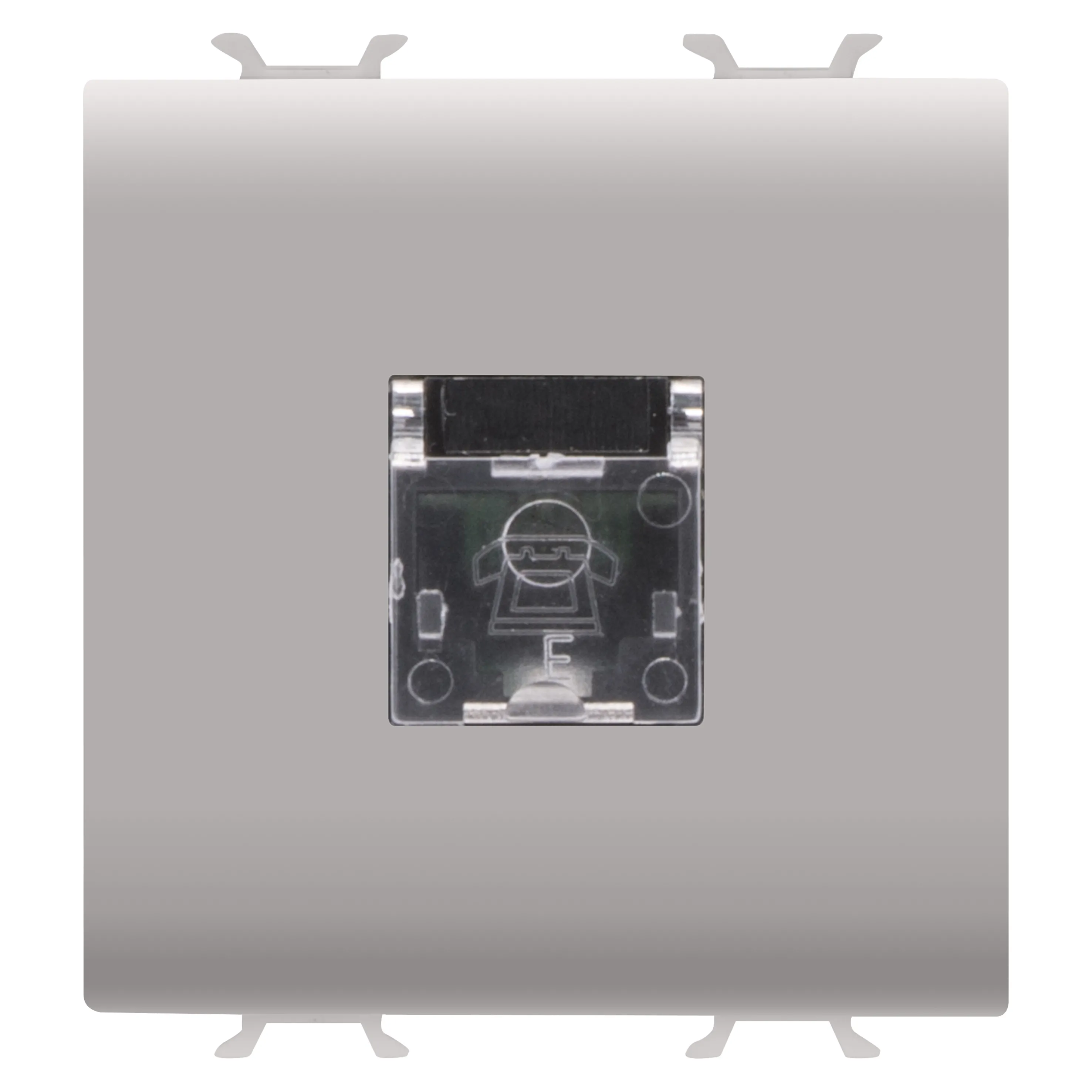 Priza, telefonica, standard, internationala, Gewiss, Chorus, RJ11, terminale, cu, insurubare, 2, module, bej, satinat, natural, GW13409