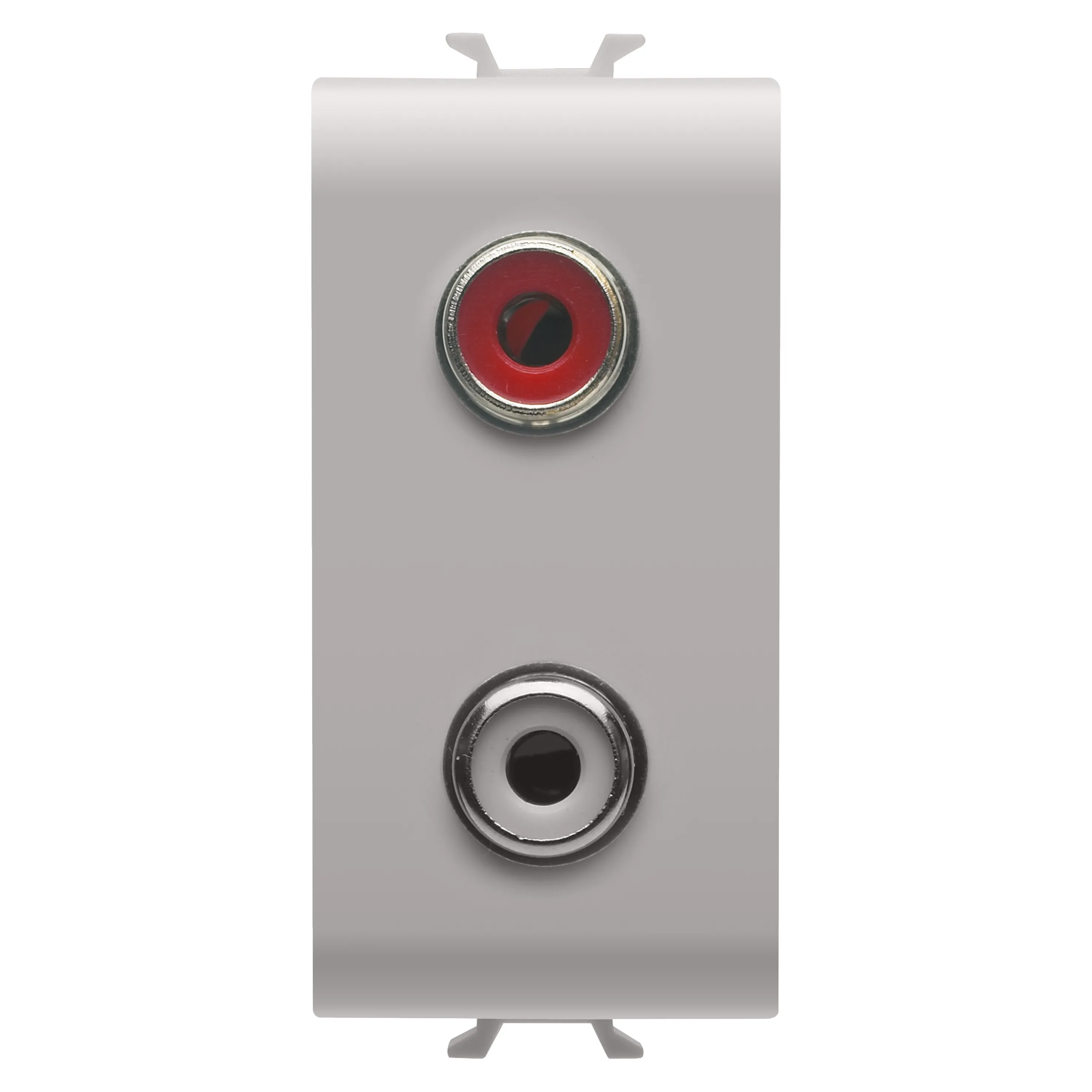 Priza, audio, si, video, Gewiss, Chorus, RCA, dublu, 1, modul, bej, satinat, natural, GW13453