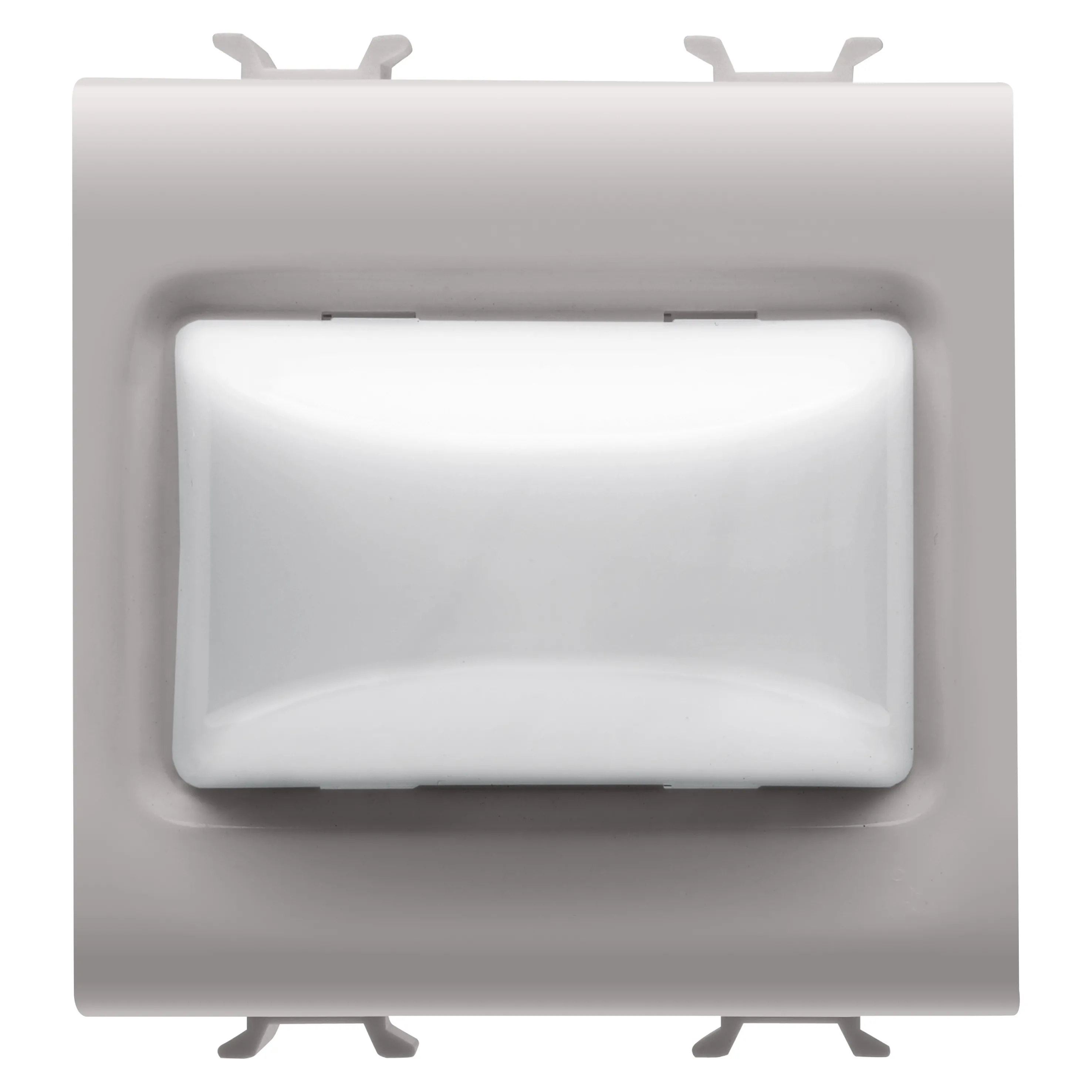 Lampa, indicatoare, proeminenta, 12V, c.a./c.c., /, 230V, c.a., 50/60, Hz, opal, 2, module, satinat, natural, bej, Gewiss, Chorus, GW13631