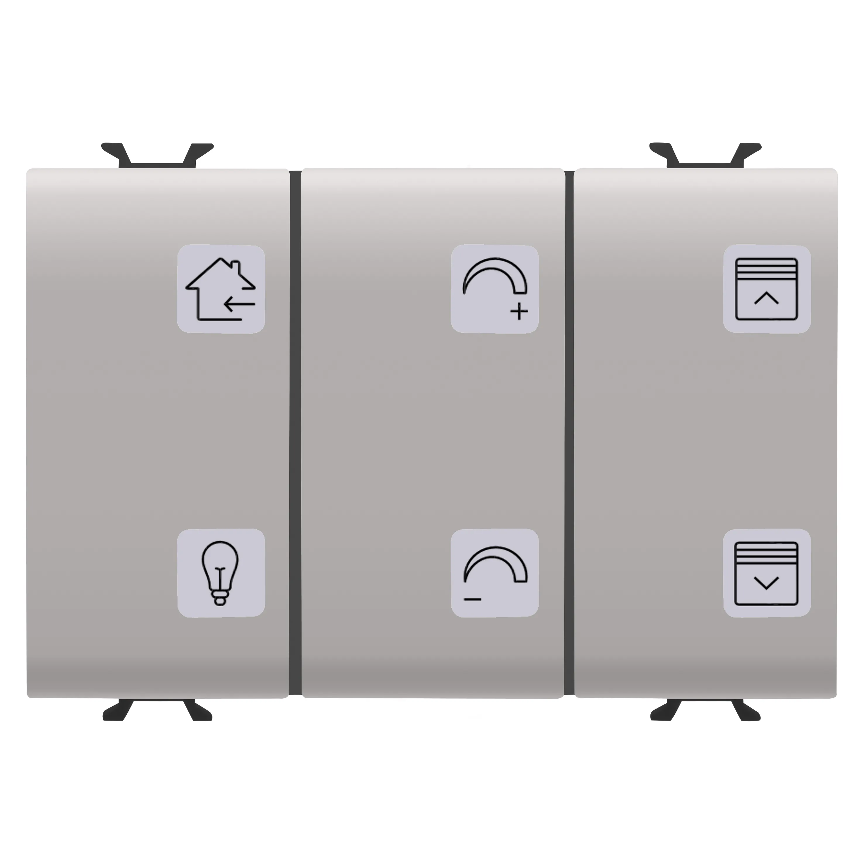 Panou, cu, butoane, cu, simboluri, interschimbabile, cu, dispozitiv, de, actionare, KNX, 6+1, canale, 3, module, bej, satinat, natural, Gewiss, Chorus, GW13784A