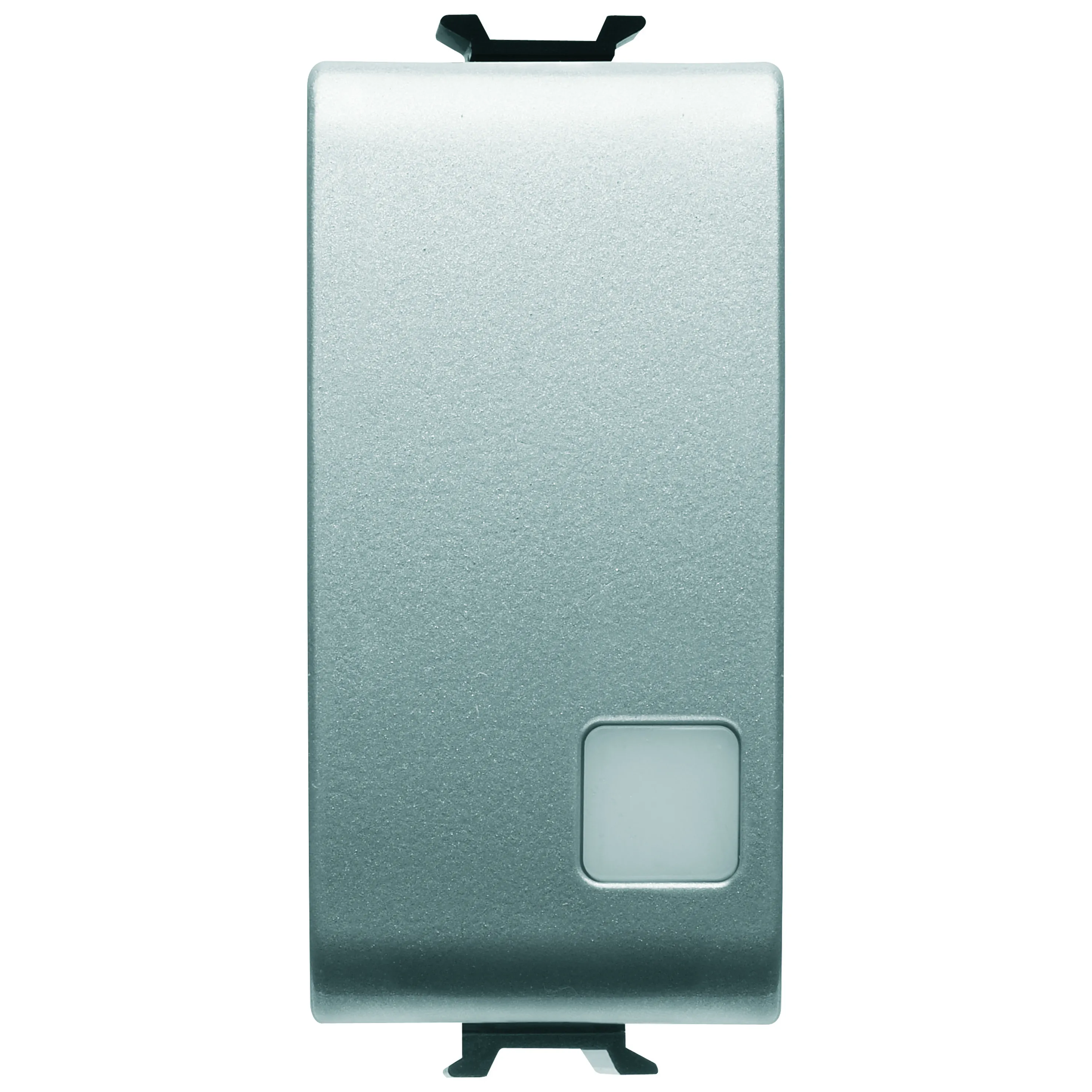 Intrerupator, simplu, 1P, 250V, c.a., 16AX, iluminabil, cu, lentila, neutra, inlocuibila, 1, modul, titan, Gewiss, Chorus, GW14003