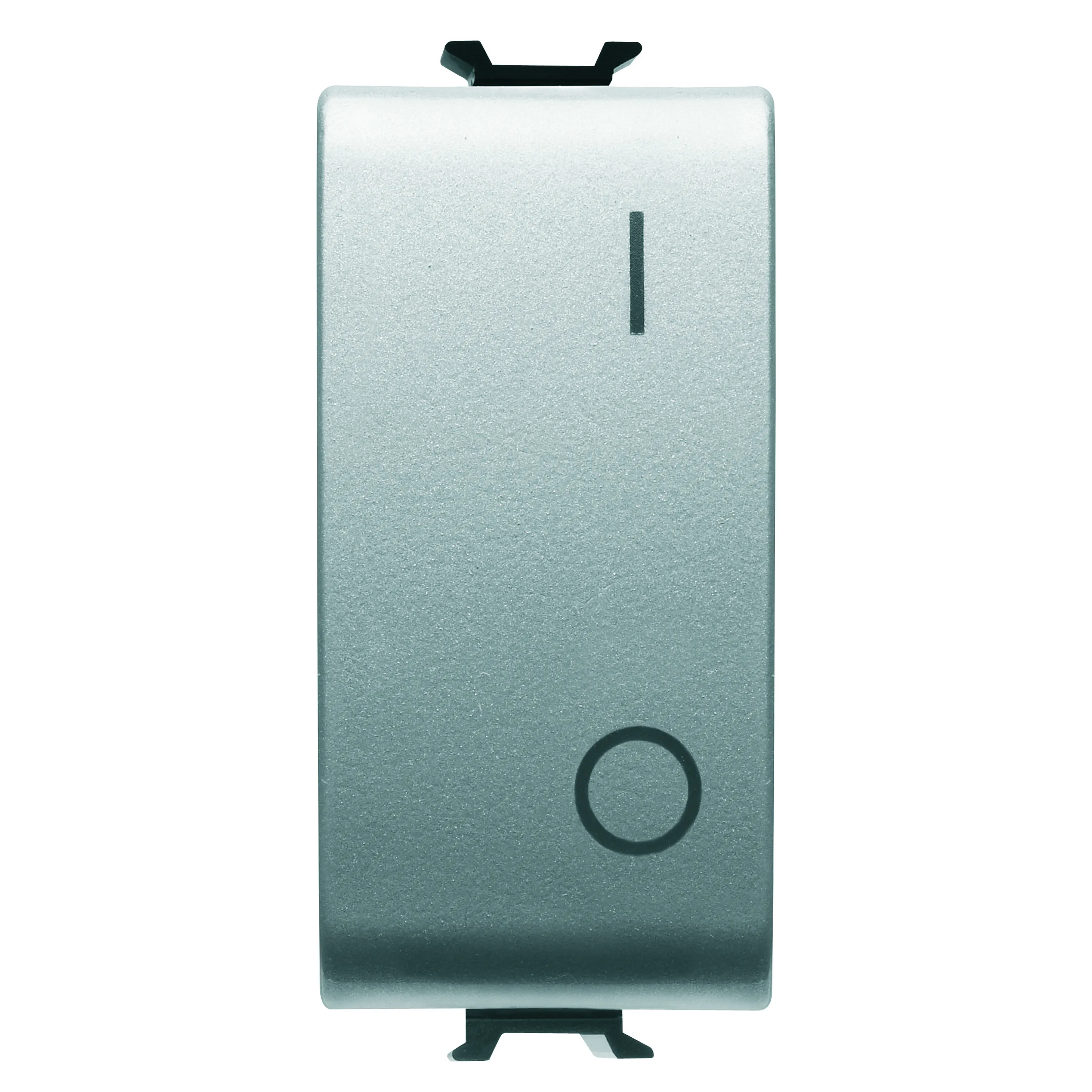 Intrerupator, simplu, 2P, 250V, c.a., de, mare, putere, 25AX, buton, neutru, simbol, 0/1, 1, modul, titan, Gewiss, Chorus, GW14007