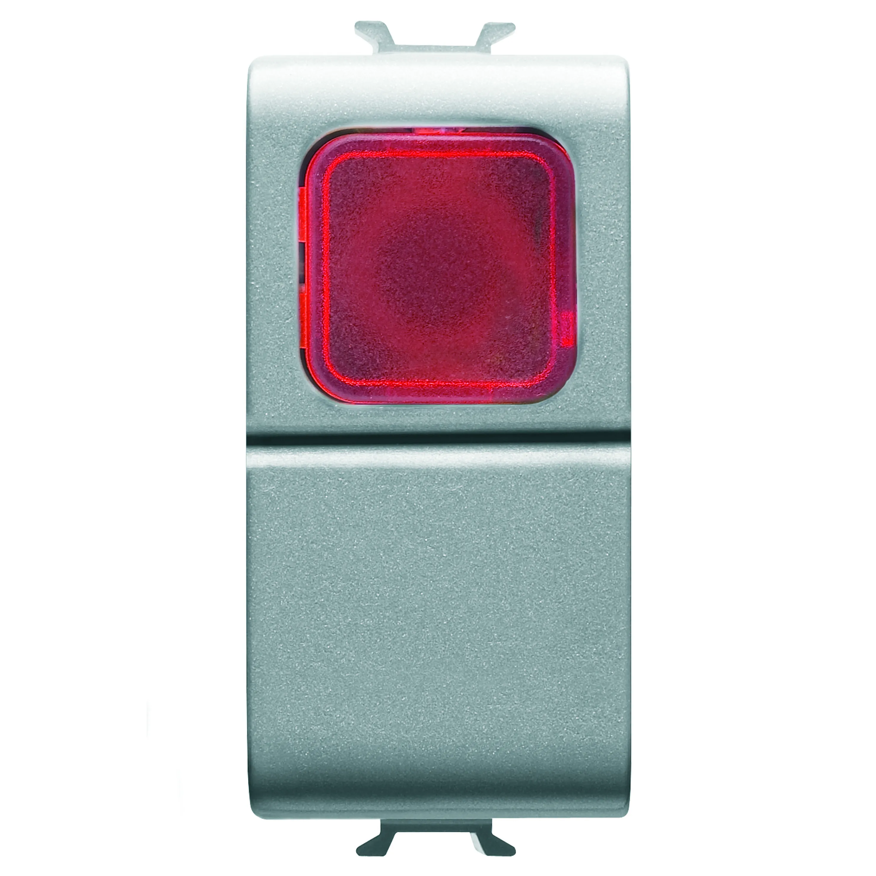 Buton, cu, revenire, 1P, 250V, NO, 16A, difuzor, rosu, 1, modul, titan, Gewiss, Chorus, GW14143