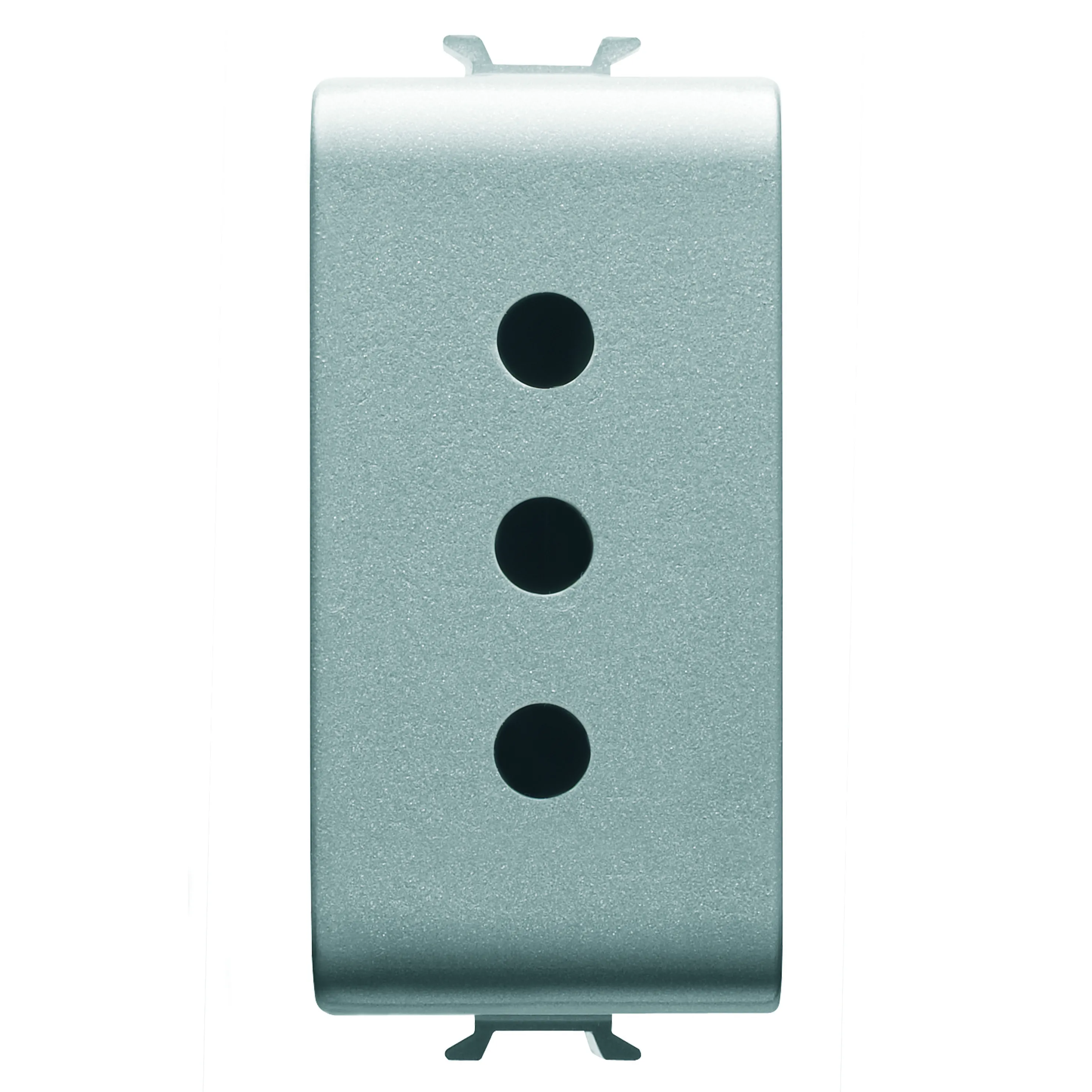 Priza, standard, Gewiss, Chorus, italiana, 250V, c.a., 2P+E, 10A, P11, 1, modul, titan, GW14201