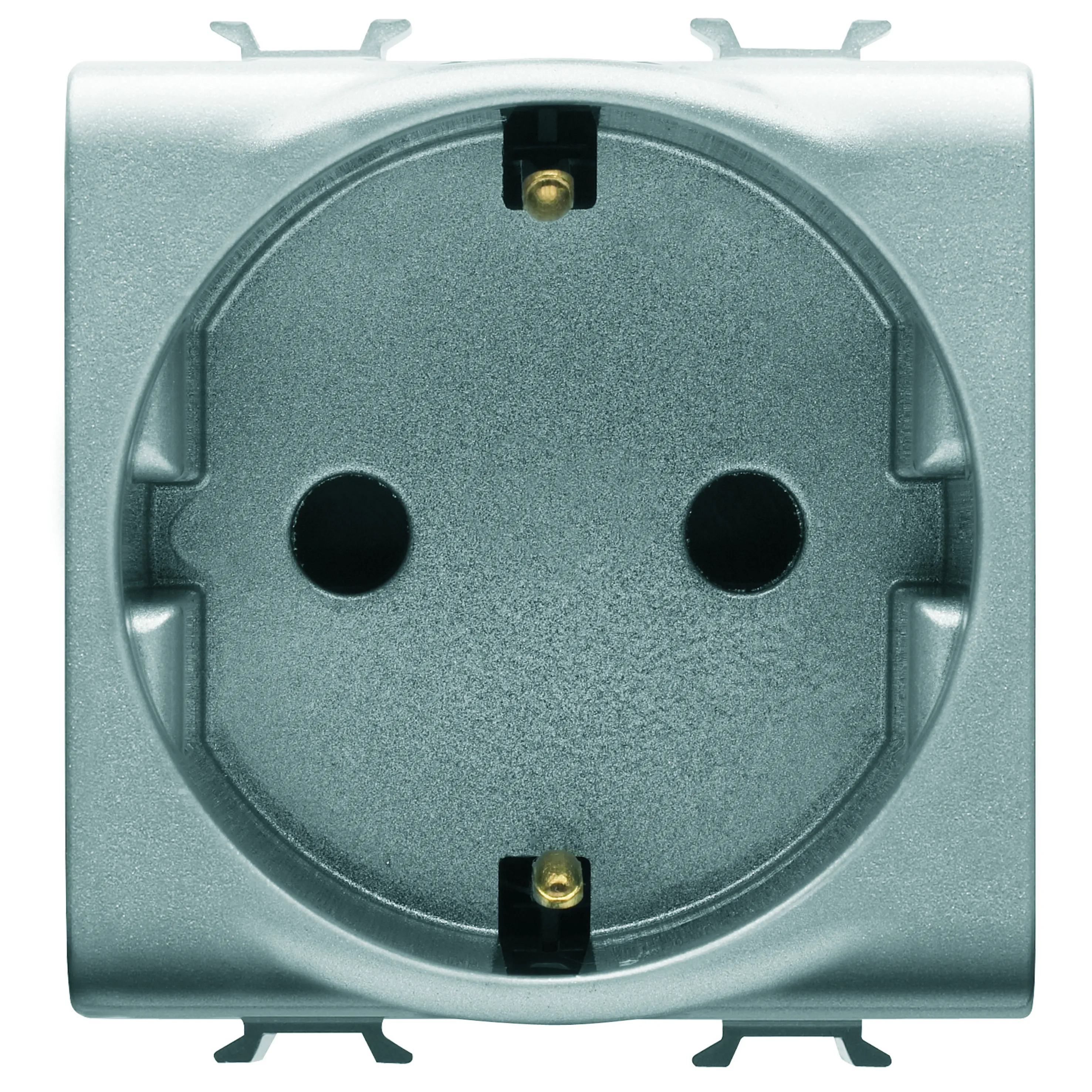 Priza, standard, Gewiss, Chorus, germana, 250V, c.a., 2P+E, 16A, 2, module, titan, GW14241