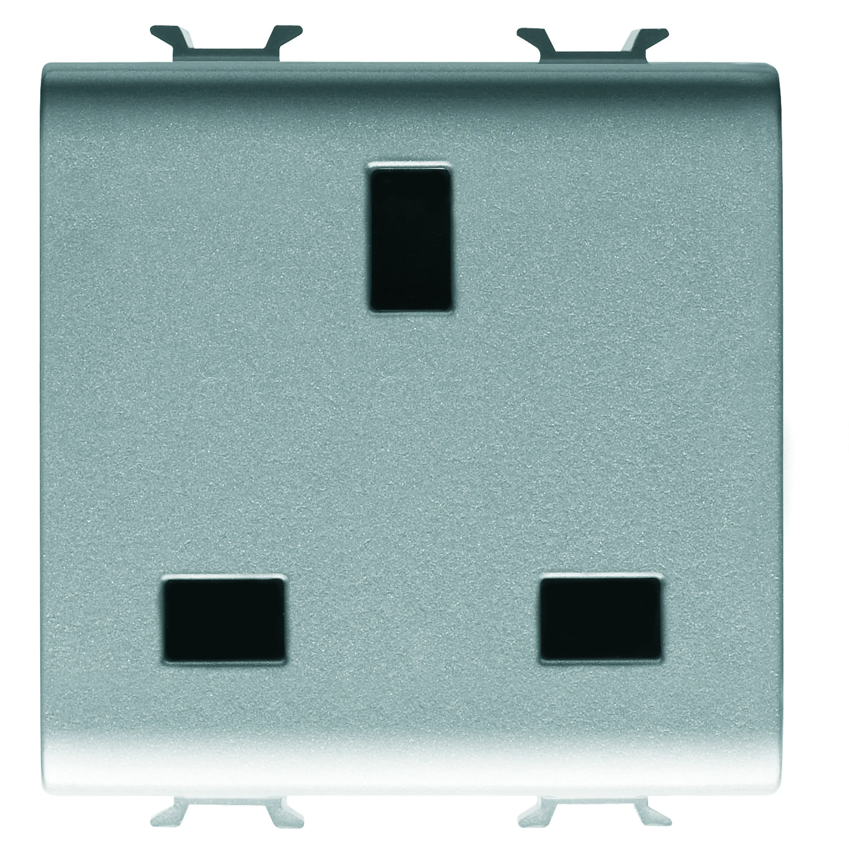 Priza, standard, Gewiss, Chorus, britanica, 250V, c.a., 2P+E, 13A, 2, circuite, titan, GW14296
