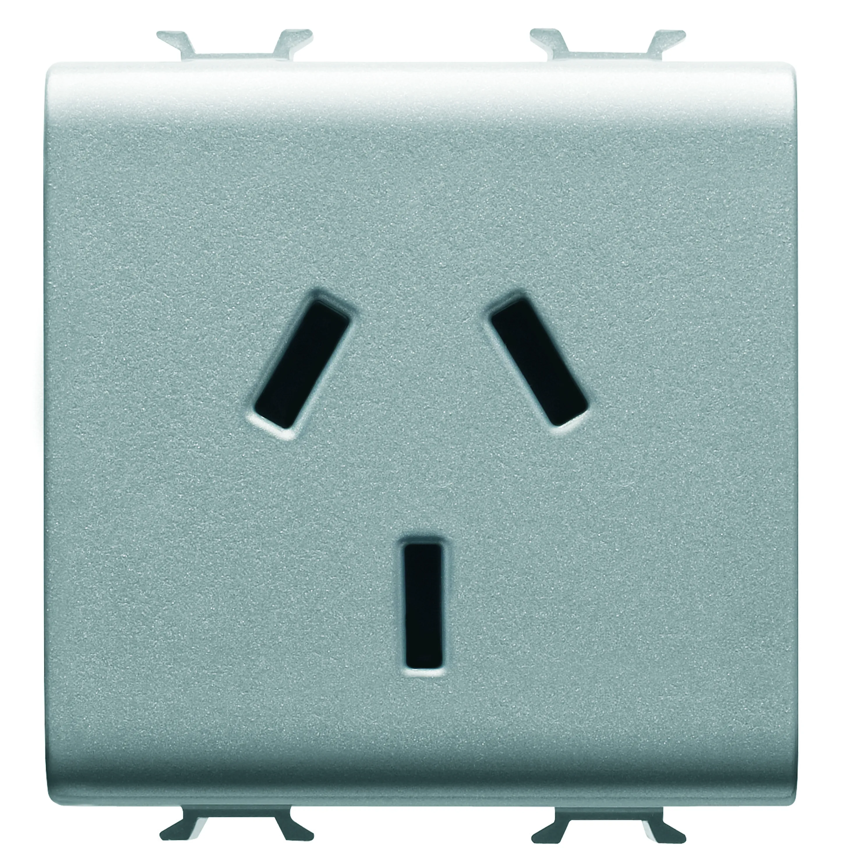 Priza, standard, Gewiss, Chorus, argentiniana, 250V, c.a., 2P+E, 10A, 2, module, titan, GW14301