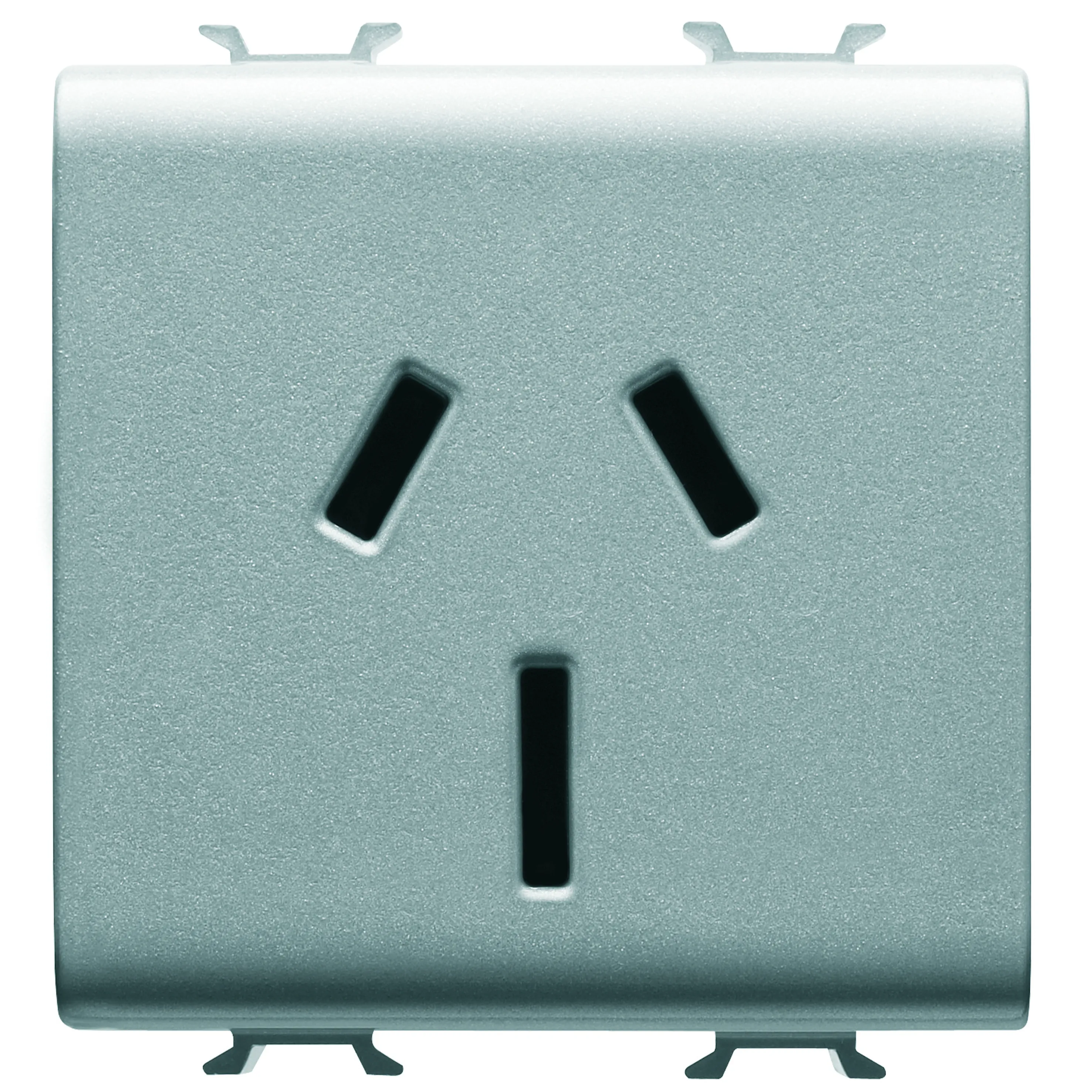 Priza, standard, Gewiss, Chorus, australiana, 250V, c.a., 2P+E, 15A, 2, module, titan, GW14307