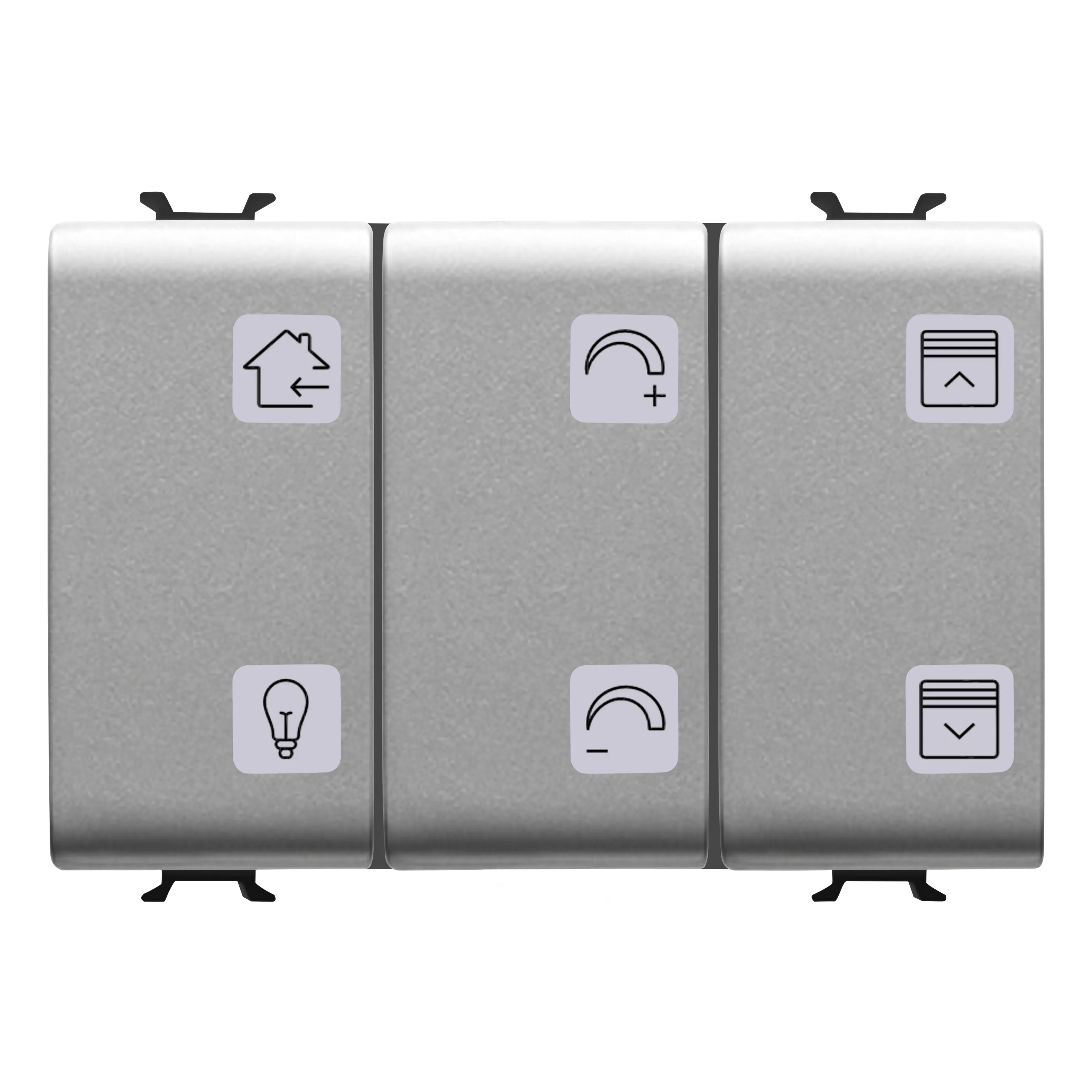 Panou, cu, butoane, cu, simboluri, interschimbabile, cu, dispozitiv, de, actionare, KNX, 6+1, canale, 3, module, titan, Gewiss, Chorus, GW14784A