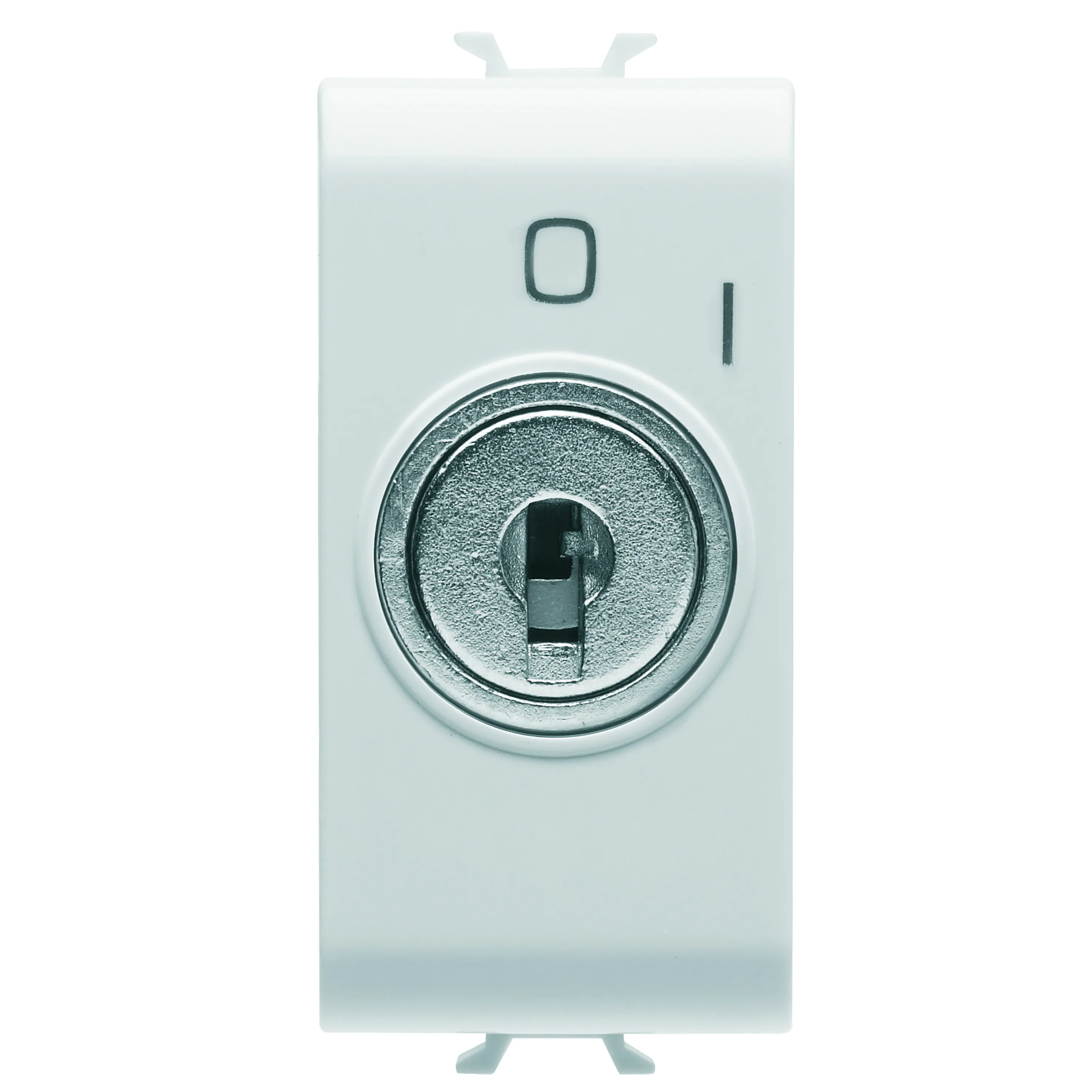 Buton, cu, revenire, 2P, 250V, NO, 10A, cu, cheie, 1, modul, alb, satinat, Gewiss, Chorus, GW15145