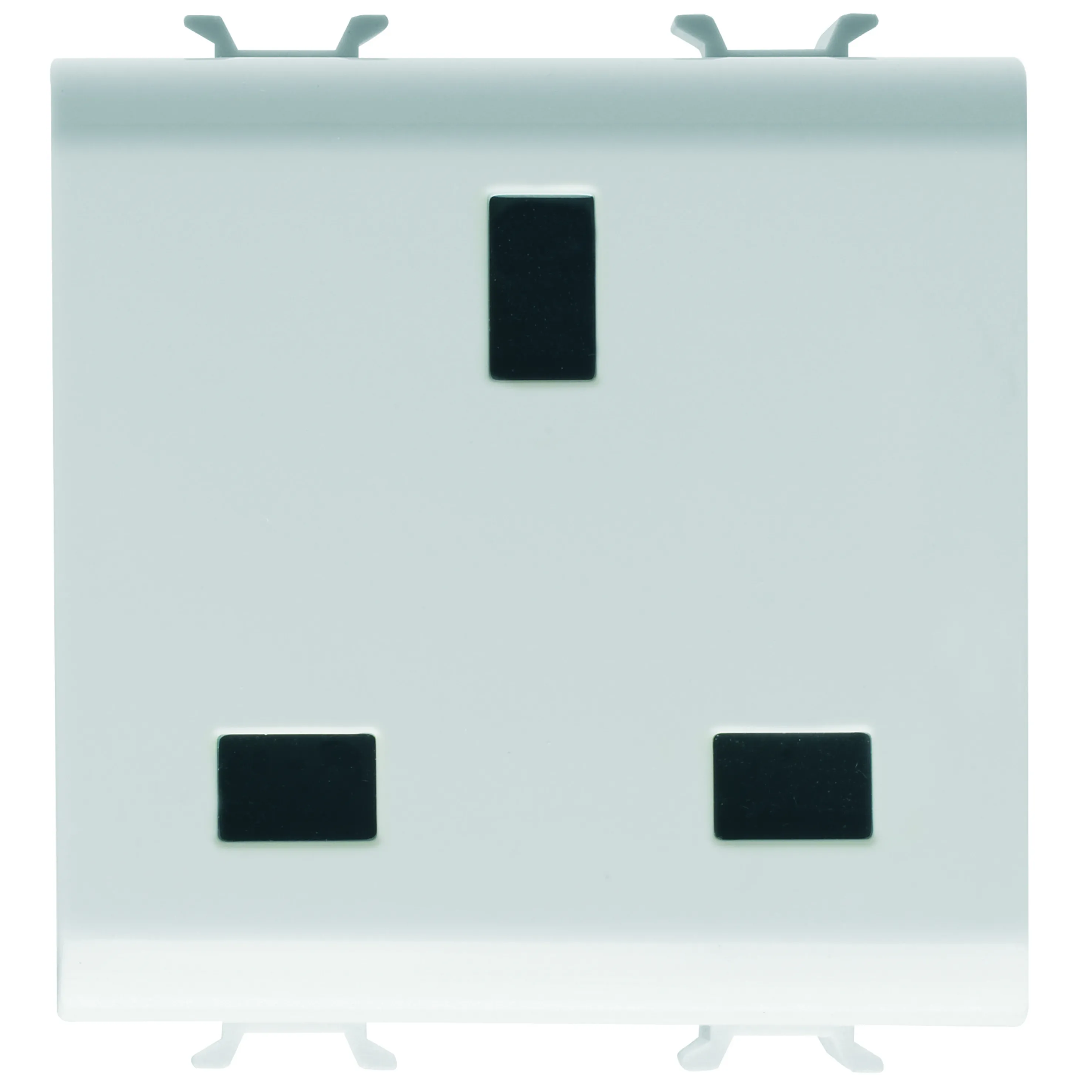 Priza, standard, Gewiss, Chorus, britanica, 250V, c.a., 2P+E, 13A, 2, circuite, alb, satinat, GW15296