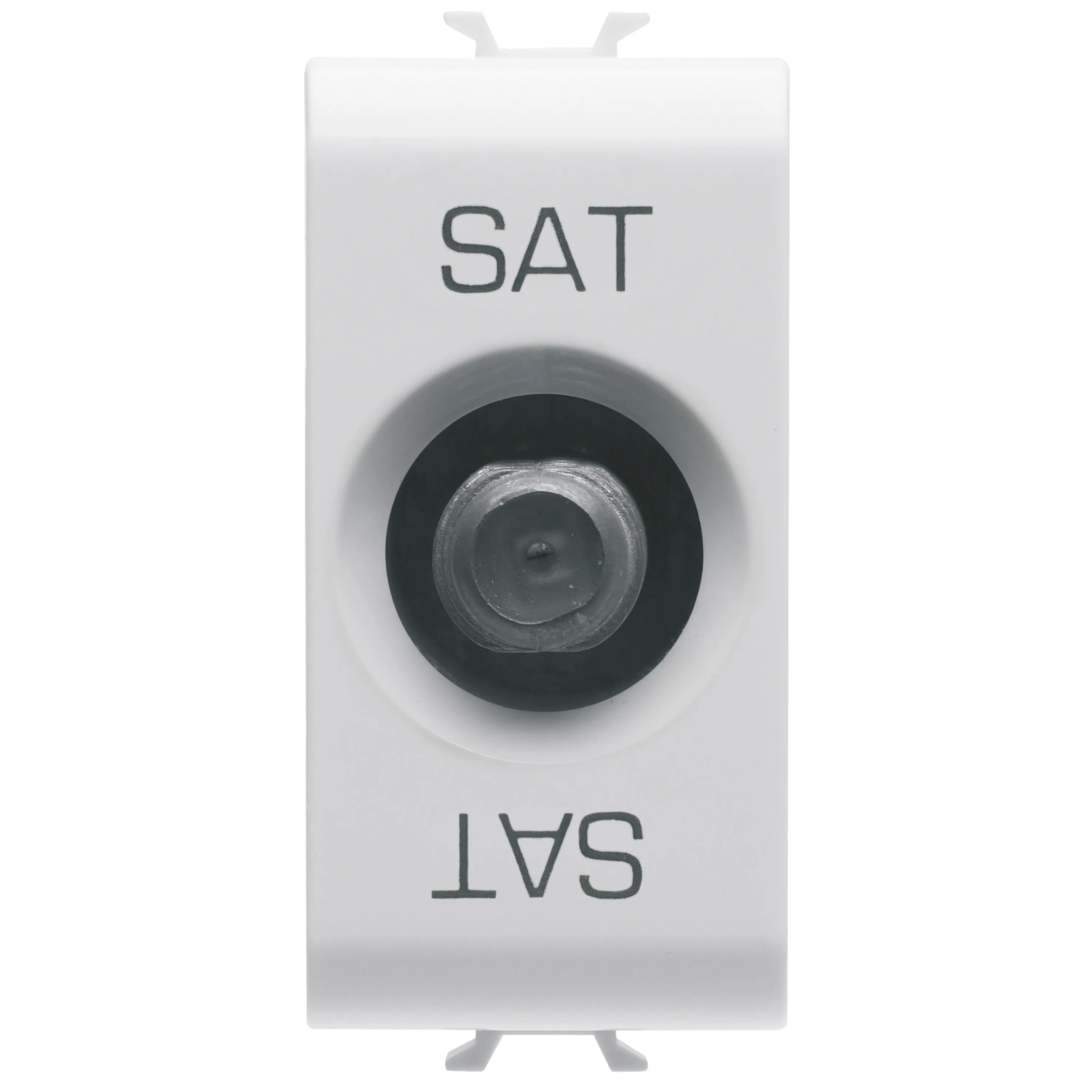 Priza, coaxiala, TV/SAT, Gewiss, Chorus, ecranare, clasa, A, conector, F, mama, alimentare, 10, dB, 1, modul, alb, satinat, GW15373