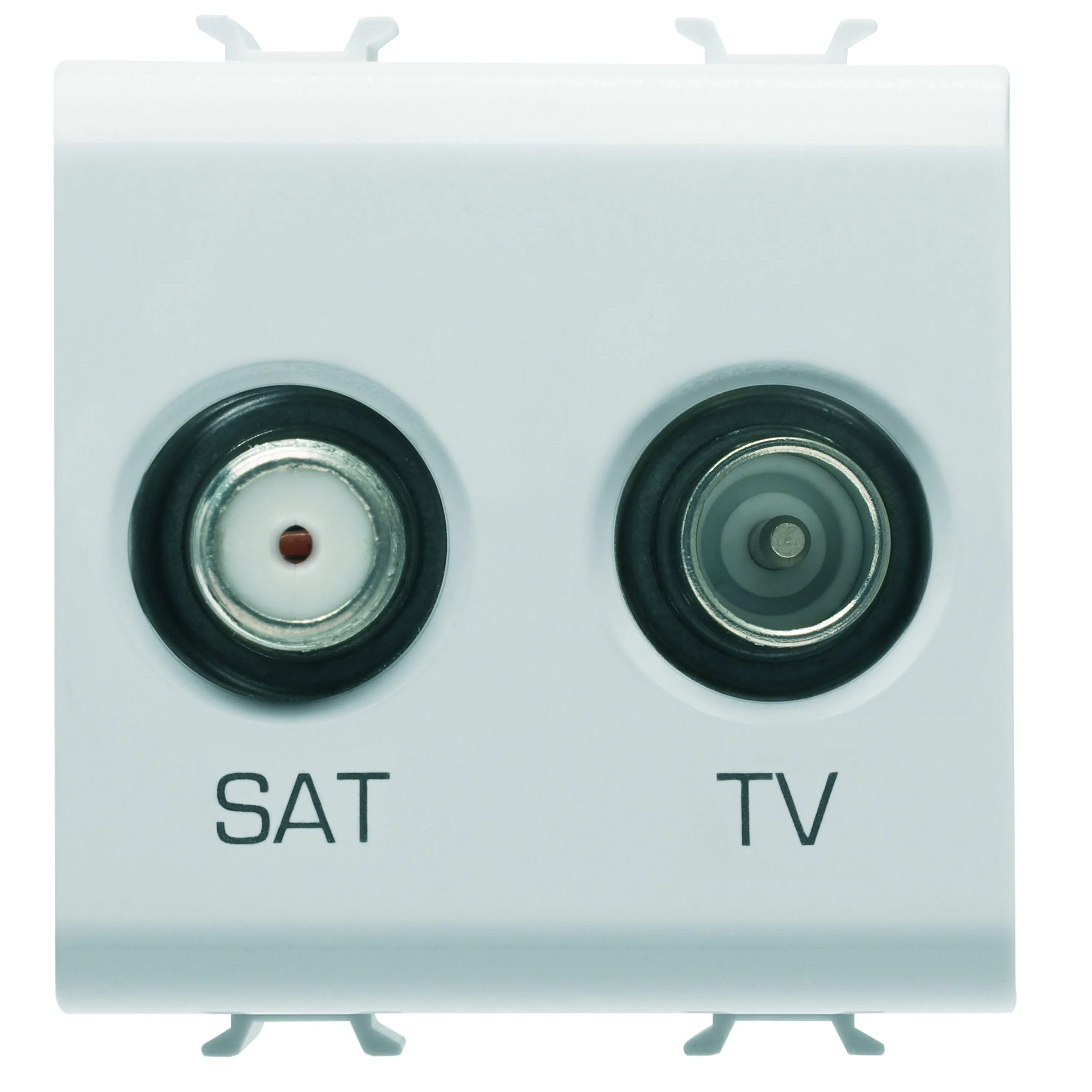 Priza, TV-SAT, Gewiss, Chorus, directa, 2, module, alb, satinat, GW15383