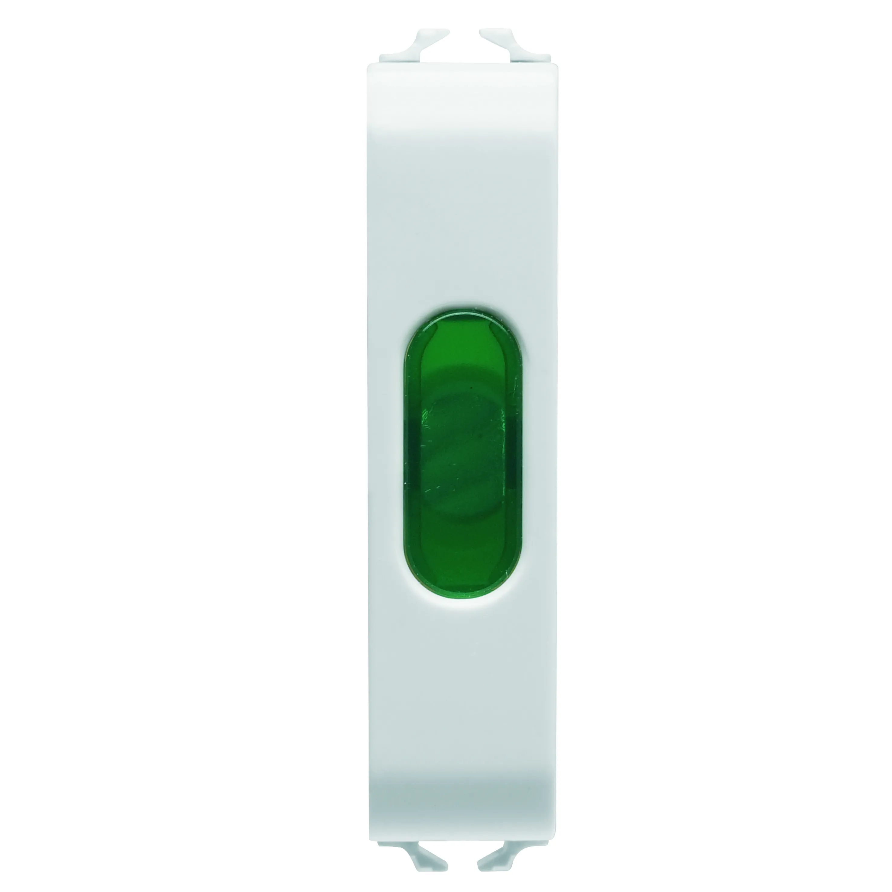 Lampa, indicatoare, simpla, verde, 1/2, modul, alb, satinat, Gewiss, Chorus, GW15642